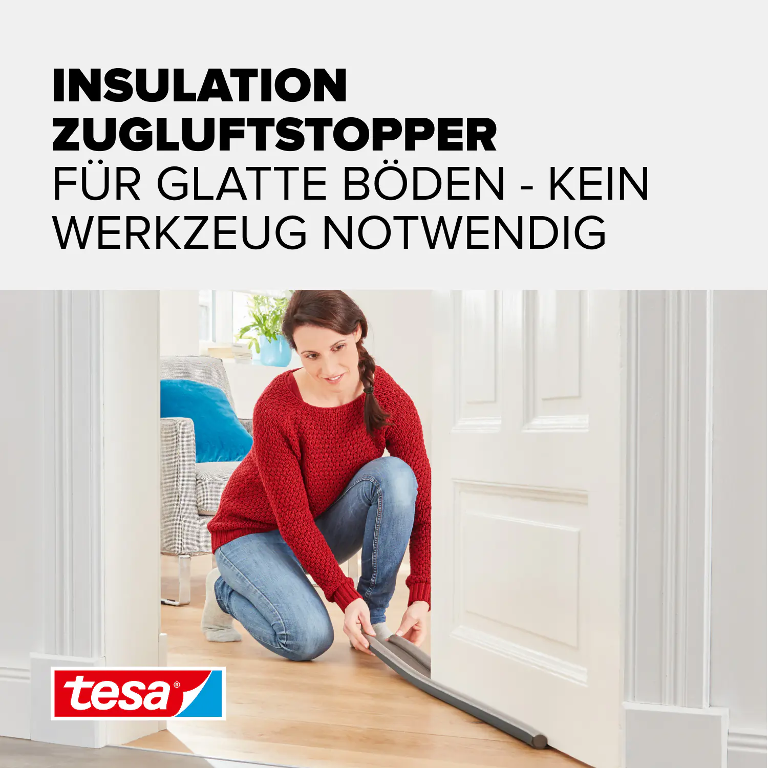 tesa Insulation Türbodendoppeldichtung grau, 95 cm x 25 mm