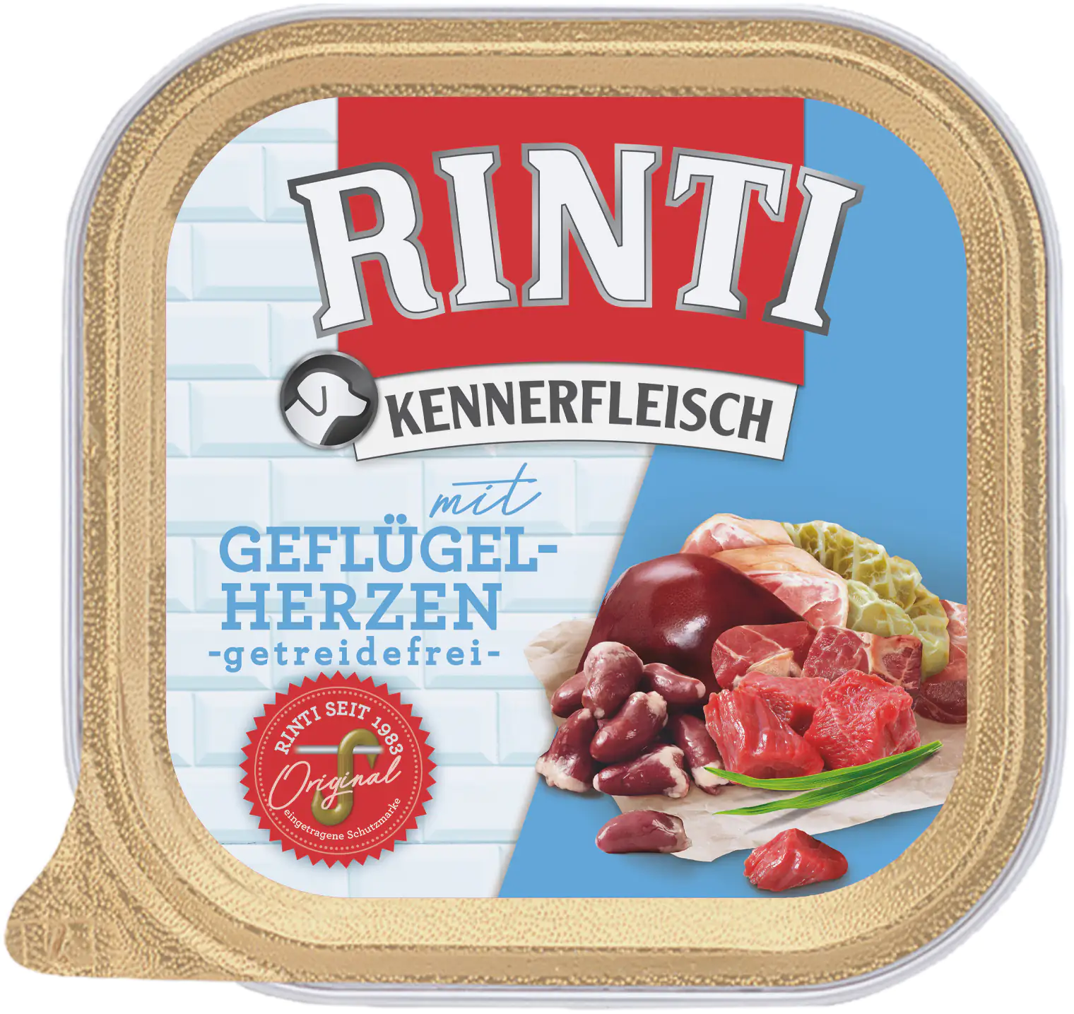 Rinti Kennerfleisch Hundenassfutter Adult getreidefrei 300 g Geflügelherzen