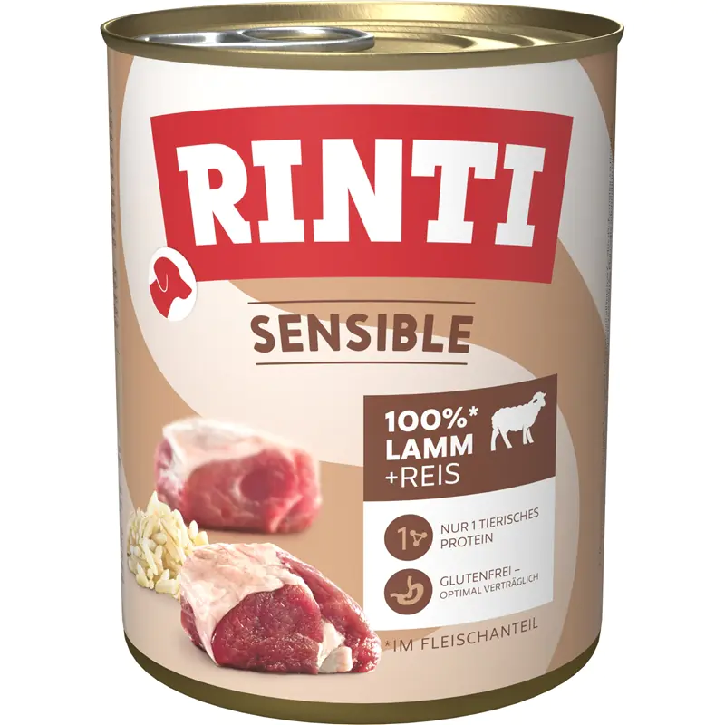 Rinti Sensible Hundenassfutter Adult 800 g Lamm & Reis