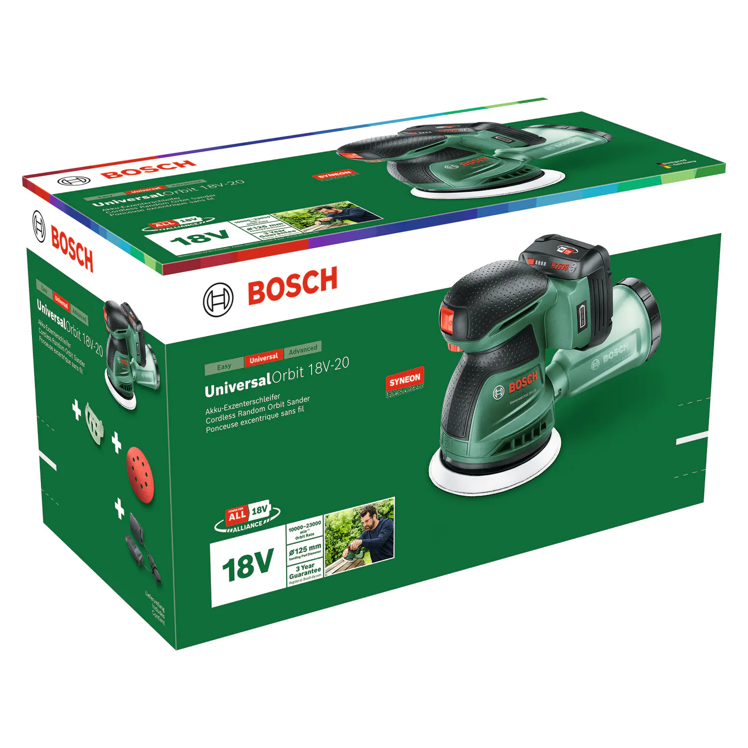 Bosch Akku-Exzenterschleifer UniversalOrbit 18V-20  Solo