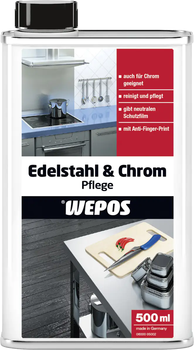 Wepos Edelstahl- und Chrompflege 500 ml