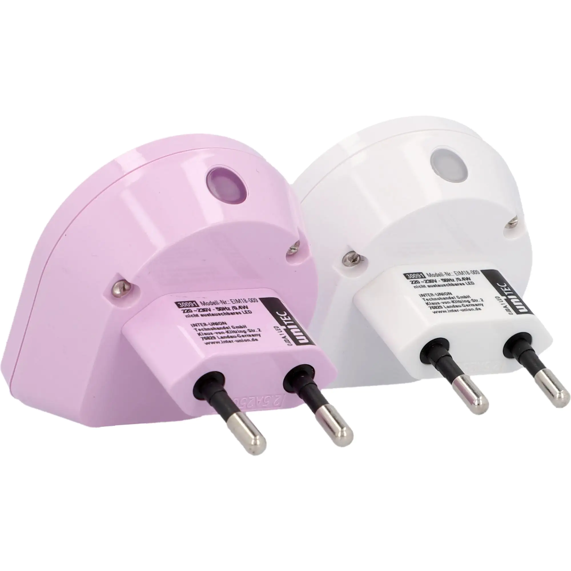 LED Nachtlicht 2er Set und Dämmerungssensor weiß, hellblau, pink