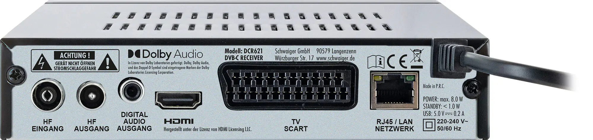 Schwaiger Kabelreceiver DVB-C-Full HD schwarz