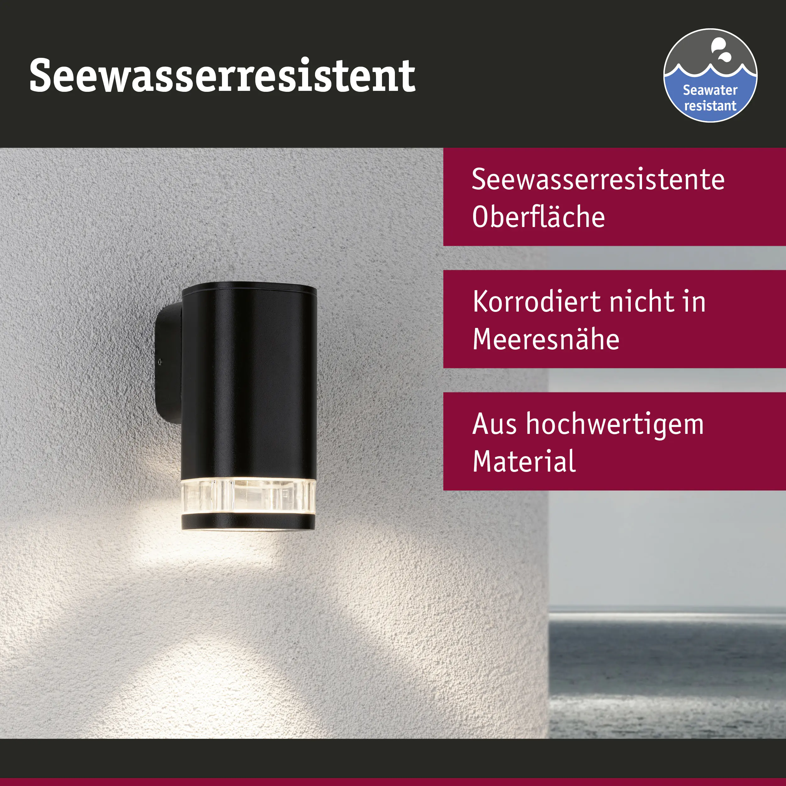 Paulmann LED Außen-Wandleuchte Colum anthrazit 15,3 x 8 cm GU10