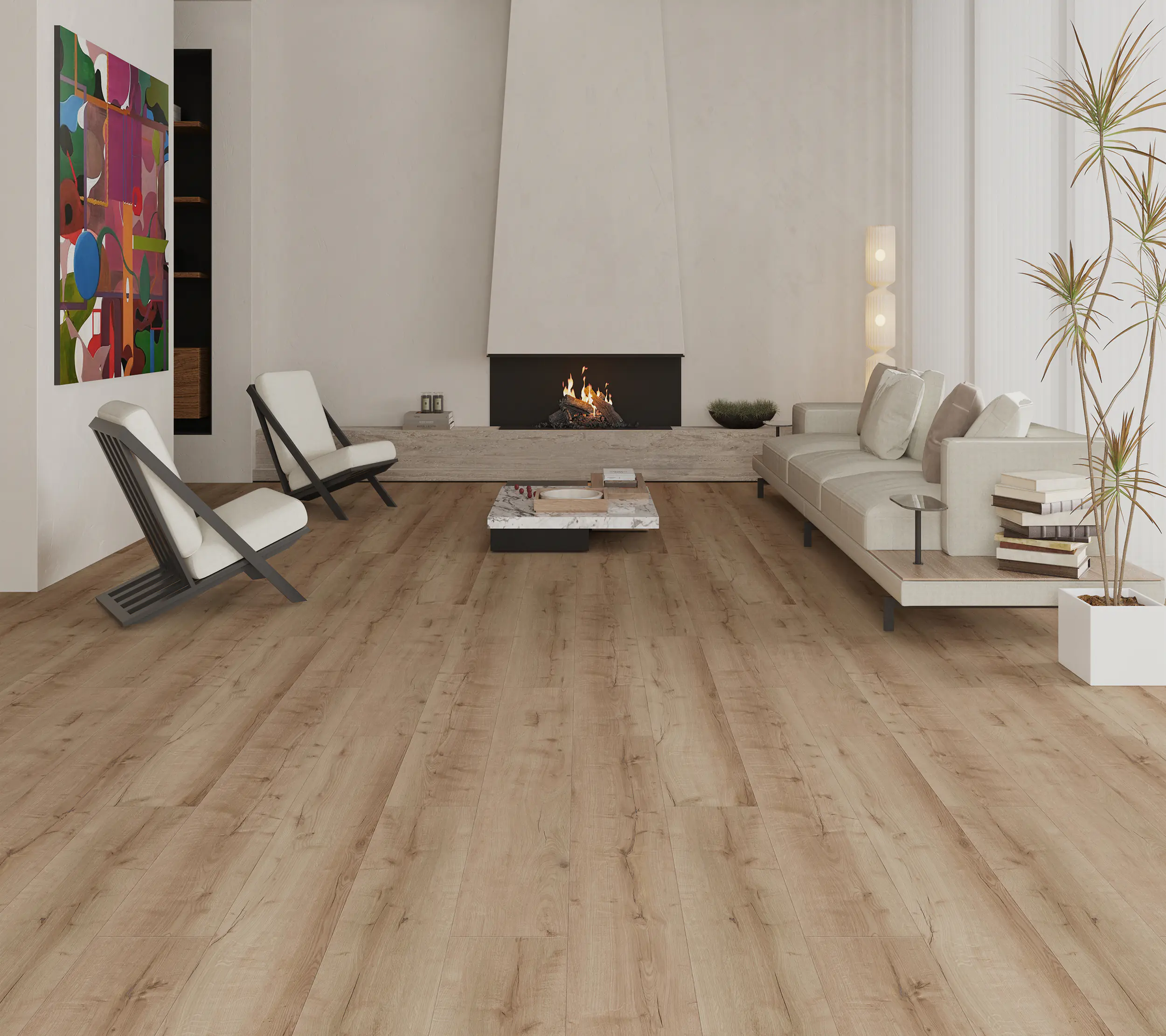 Decoflooring Vinylboden mit Trittschalldämmung Landhausdiele Eiche Plaza