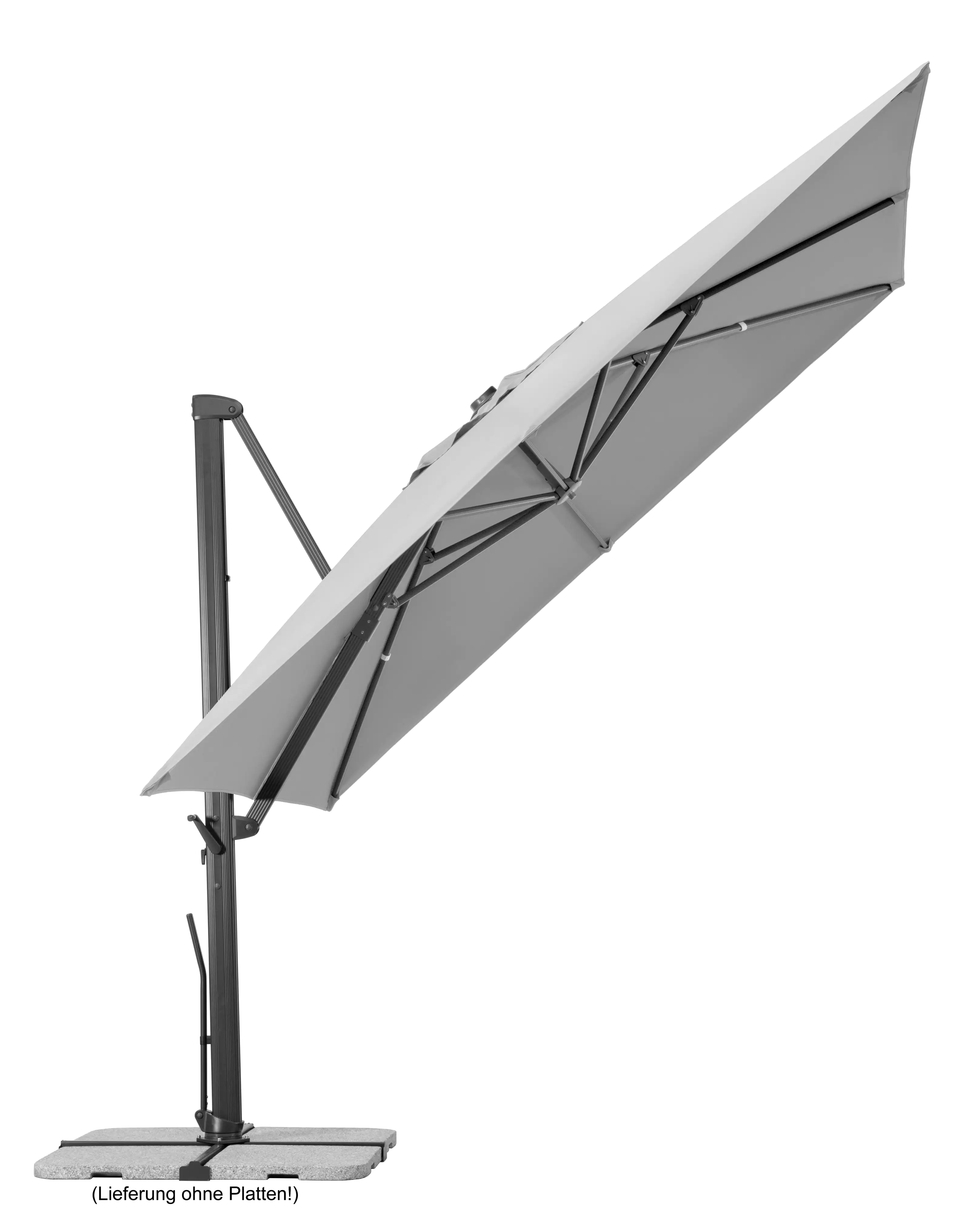 Schneider Ampelschirm Rhodos Smart silbergrau 300 x 300 cm inkl. Sonnenschirmhülle
