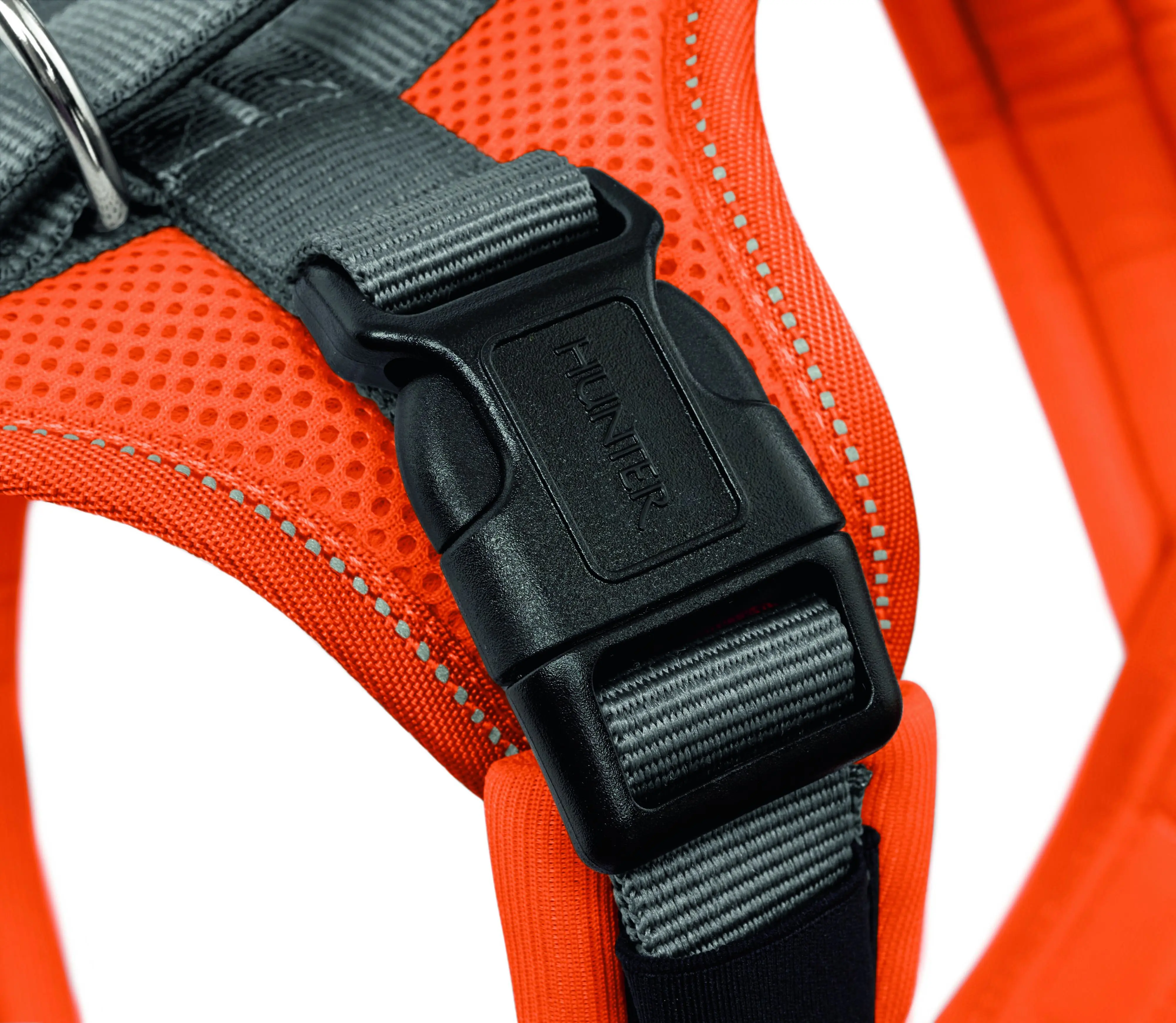 Hunter Hundegeschirr Maldon Up mit Griff S-M orange/grau