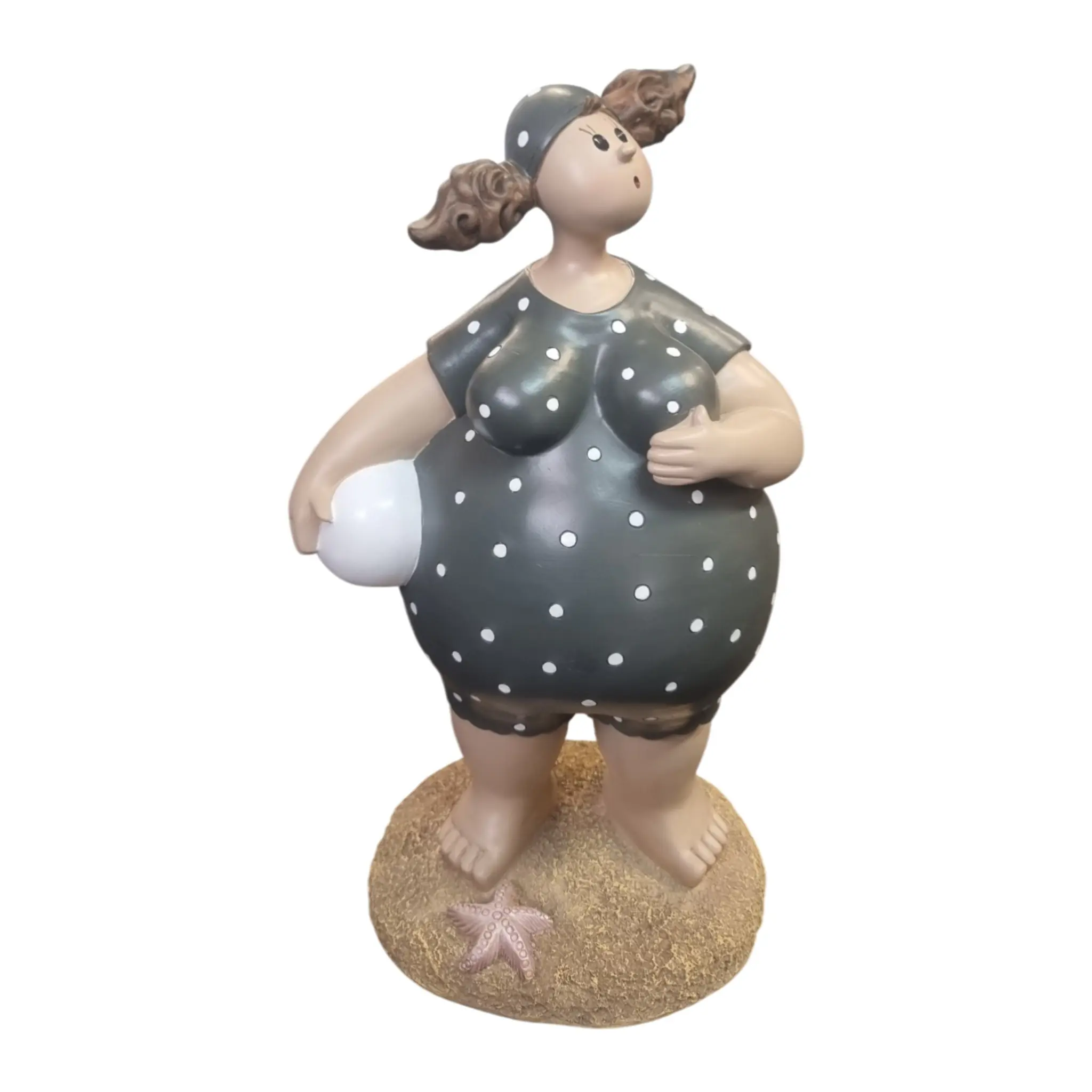 Dekofigur Badefrau 48,5 x 28,5 cm grau