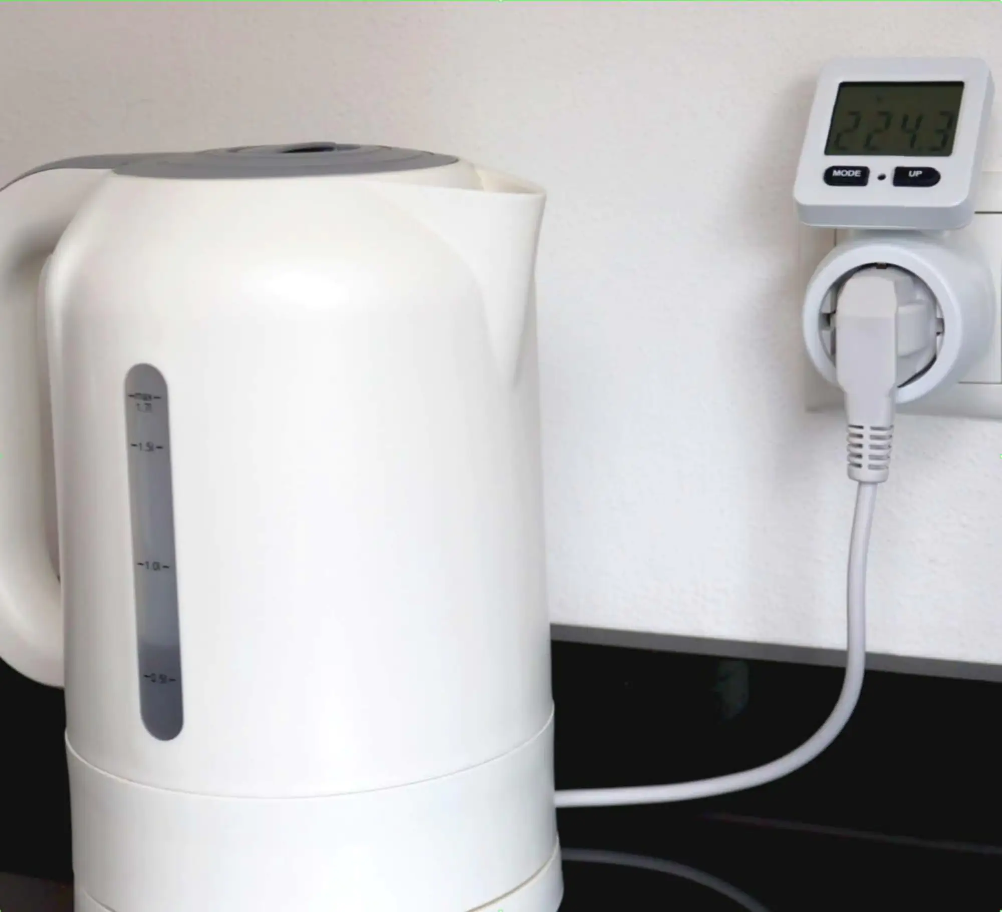 Unitec Energiekosten-Messgerät 180° drehbares Display weiß