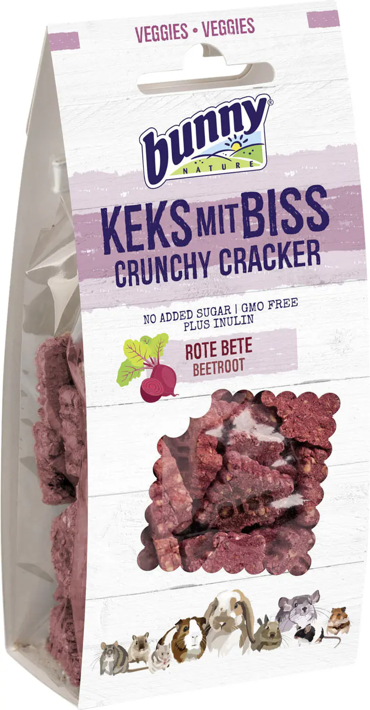 bunny Keks mit Biss Rote Bete 50g für Zwerg-kaninchen und Nagetiere