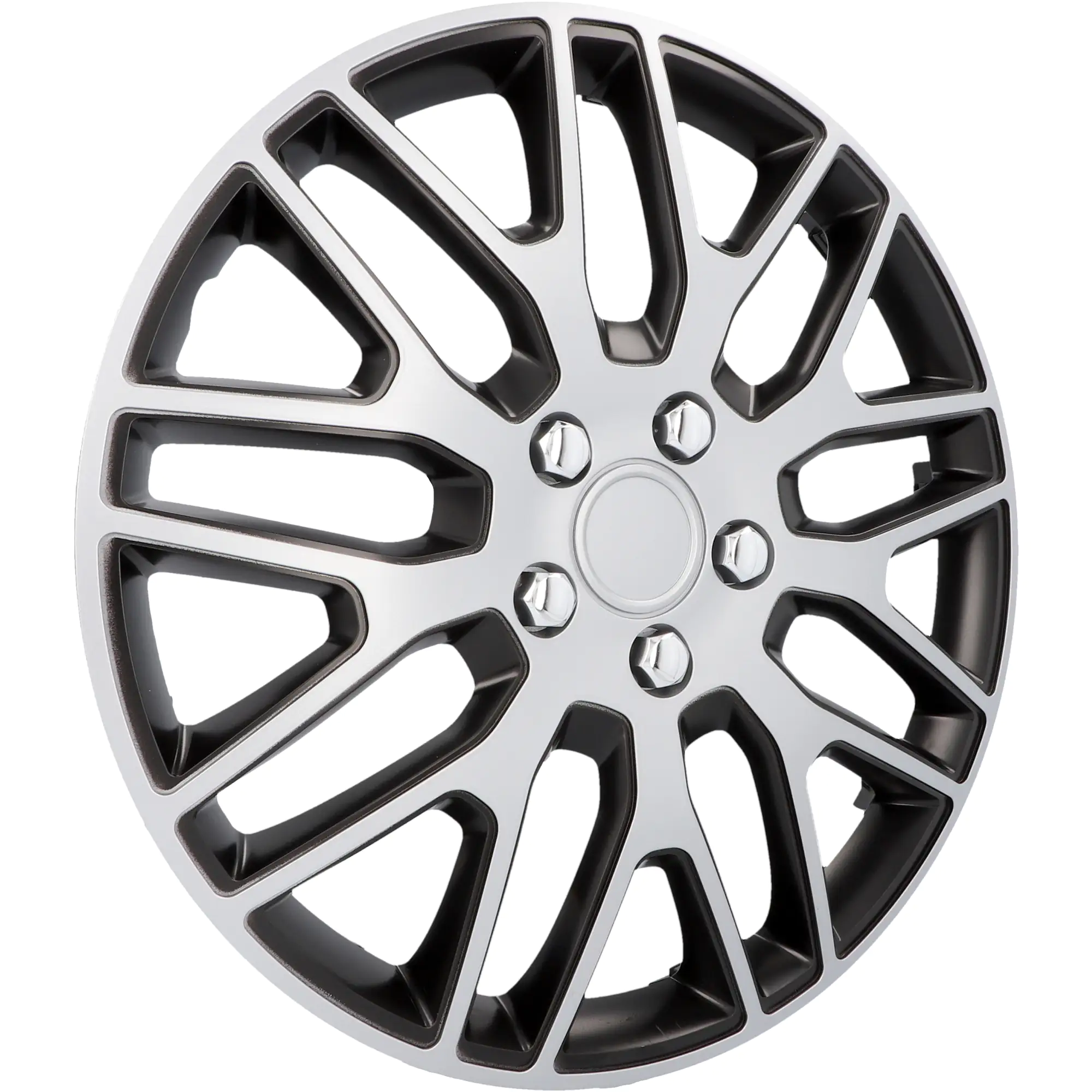 Cartrend Radzierblende Branch 40 cm (16 Zoll) silber schwarz 4 Stück