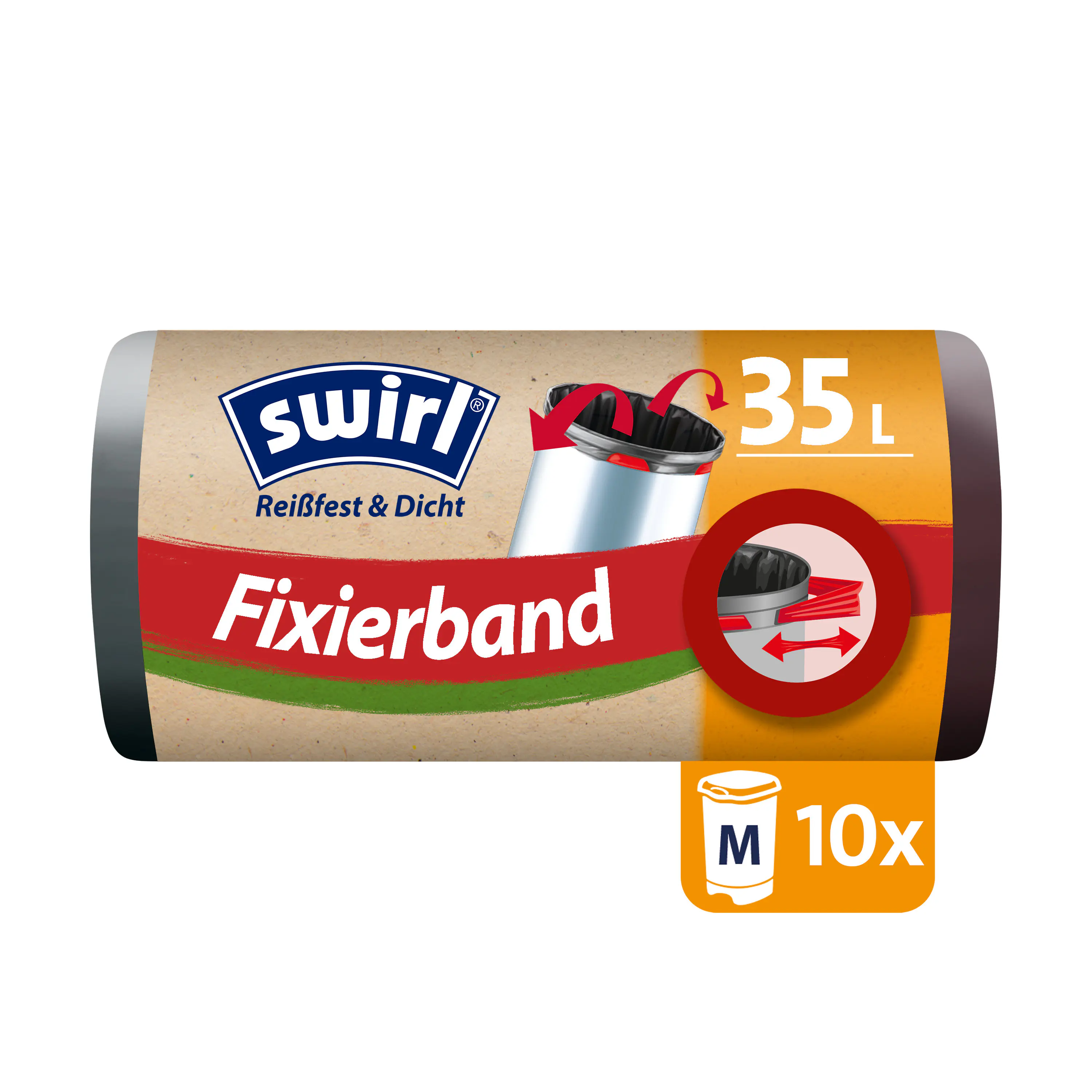 Swirl® Fixierband-Müllbeutel 35 L Reißfest & Dicht