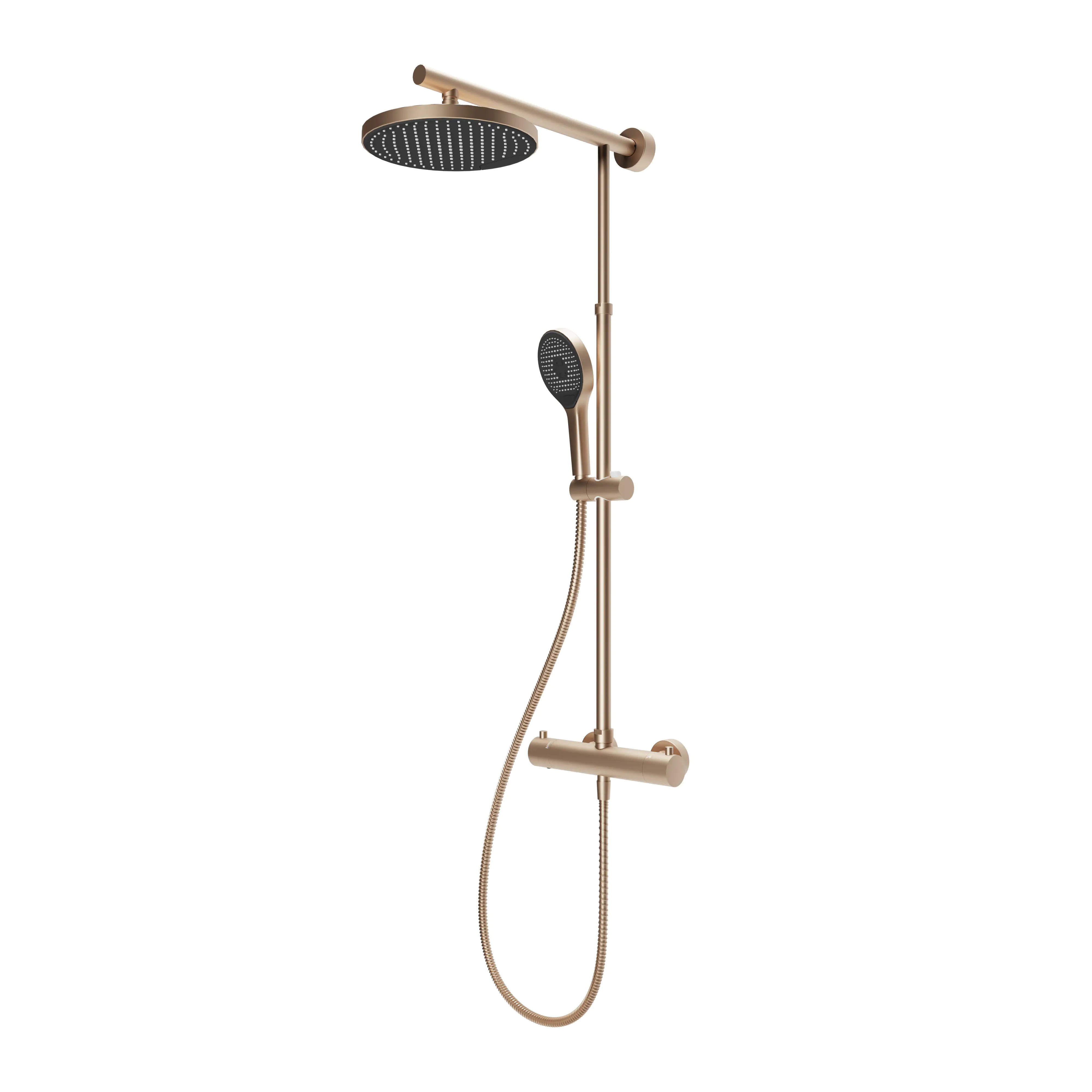 Schulte Duschsystem Rain Classic mit Thermostat rund kupfer