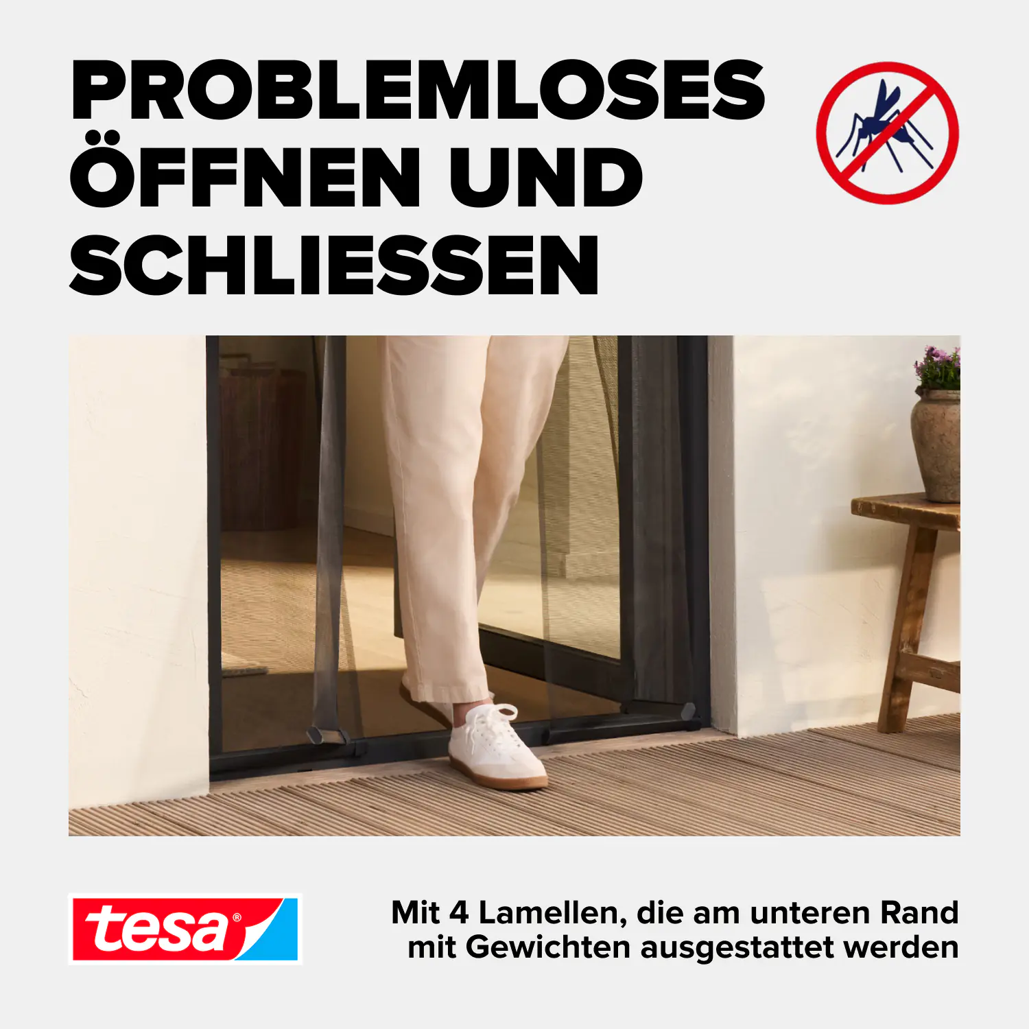 tesa Insektenschutz-Lamellenvorhang STANDARD weiß 0,95 m x 2,20 m weiß