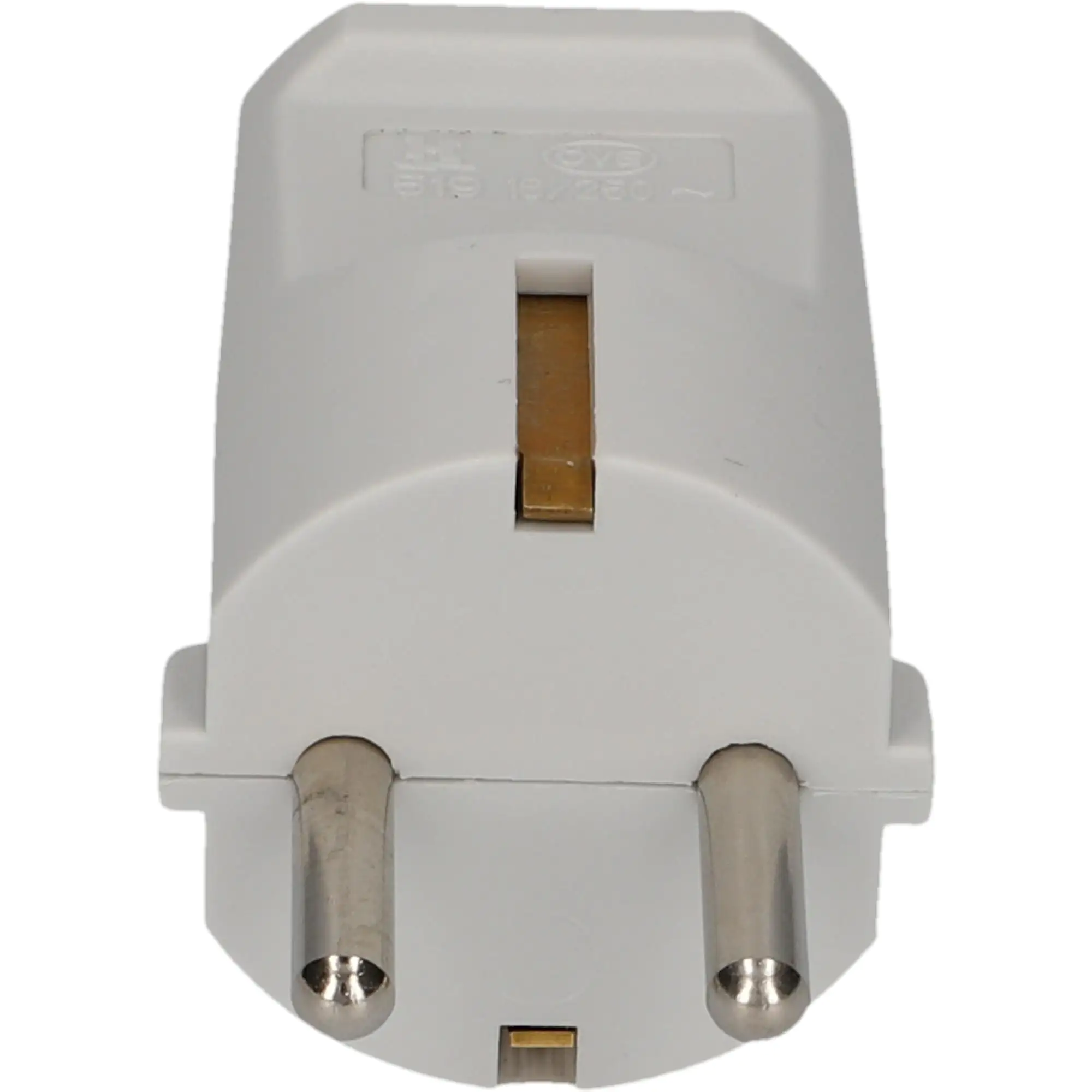 Schutzkontakt-Stecker ohne Knickschutz grau