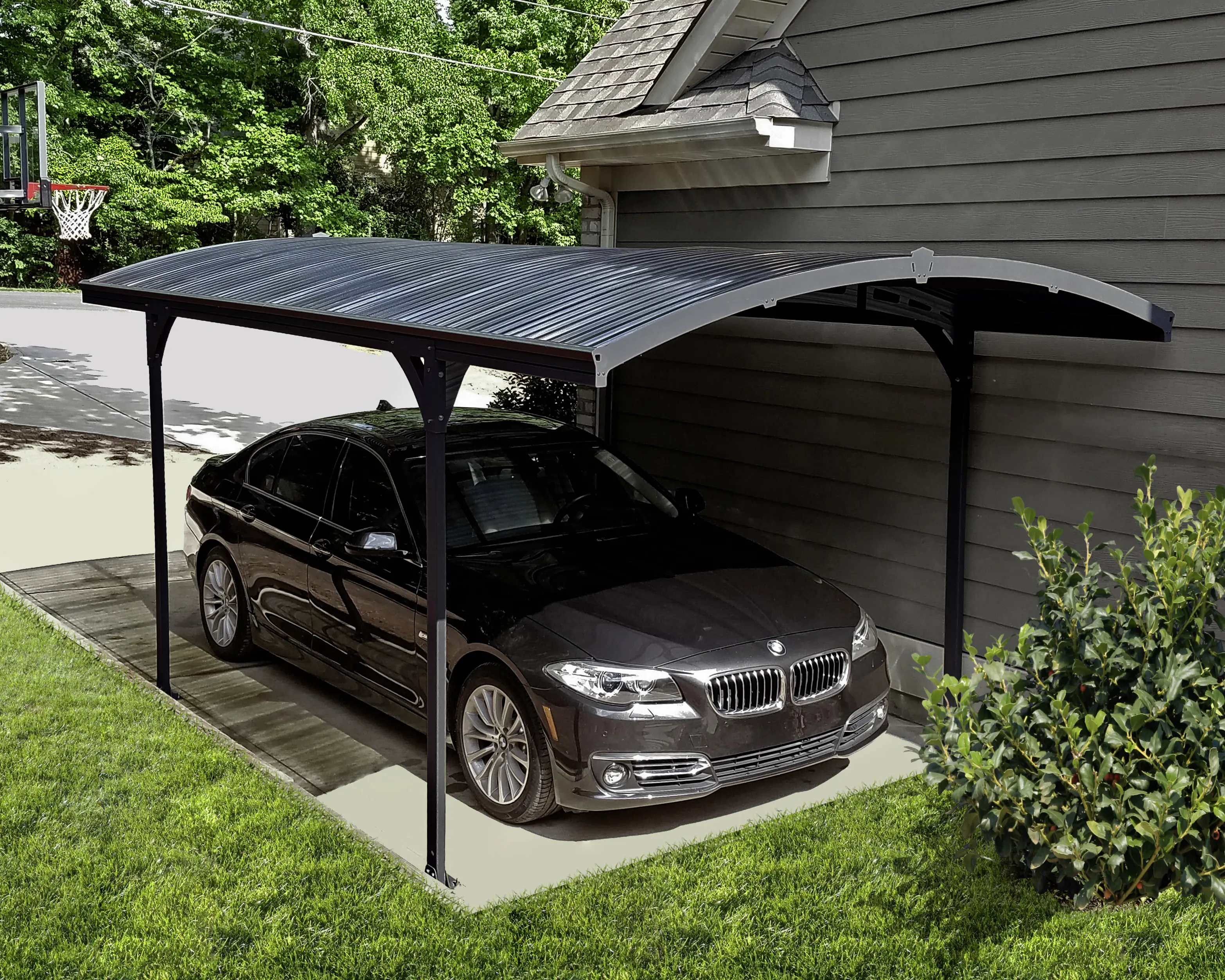Canopia Carport Atlas 5000  Grau Alu 288 x 495 cm