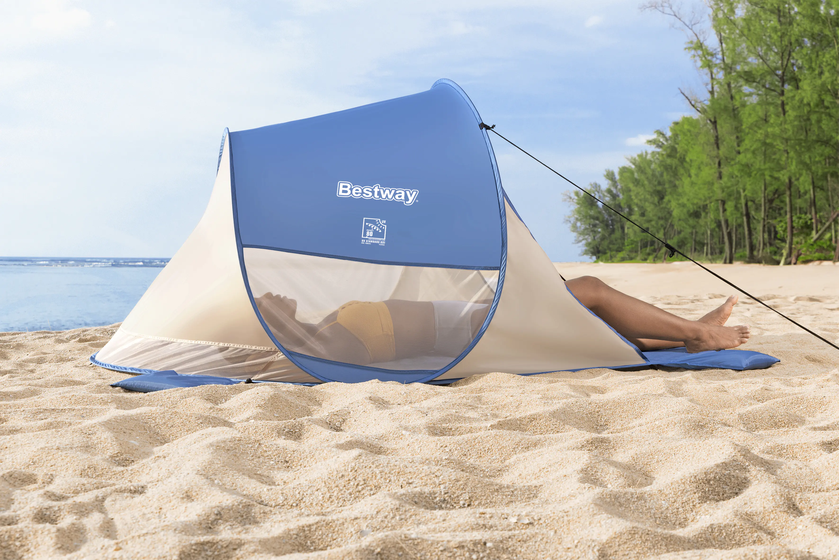 Bestway Zelt Strandmuschel Beach Quick 2 blau 200 x 120 x 90 cm