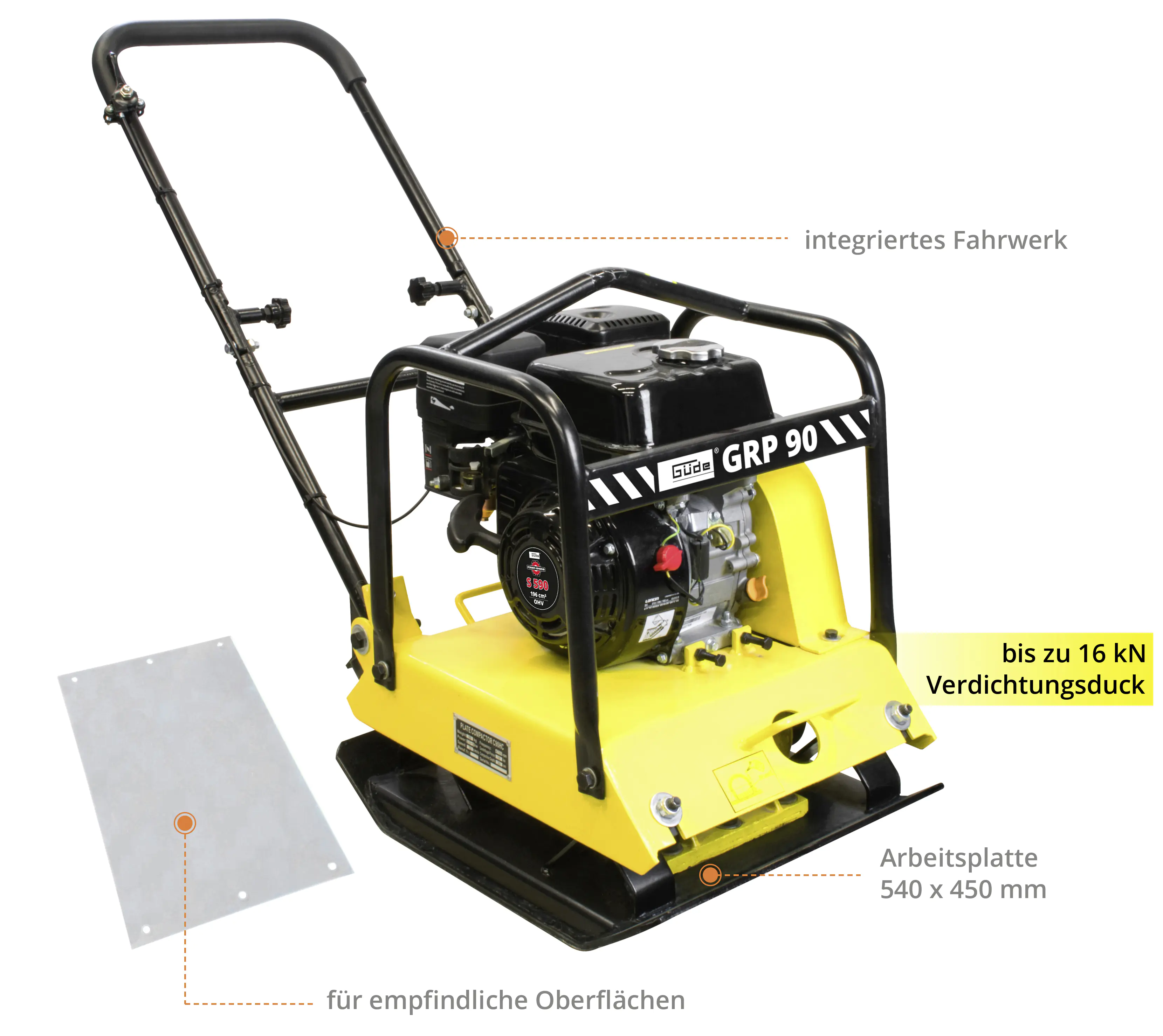 Güde Rüttelplatte GRP 90 4-Takt 4,1 KW Benzin