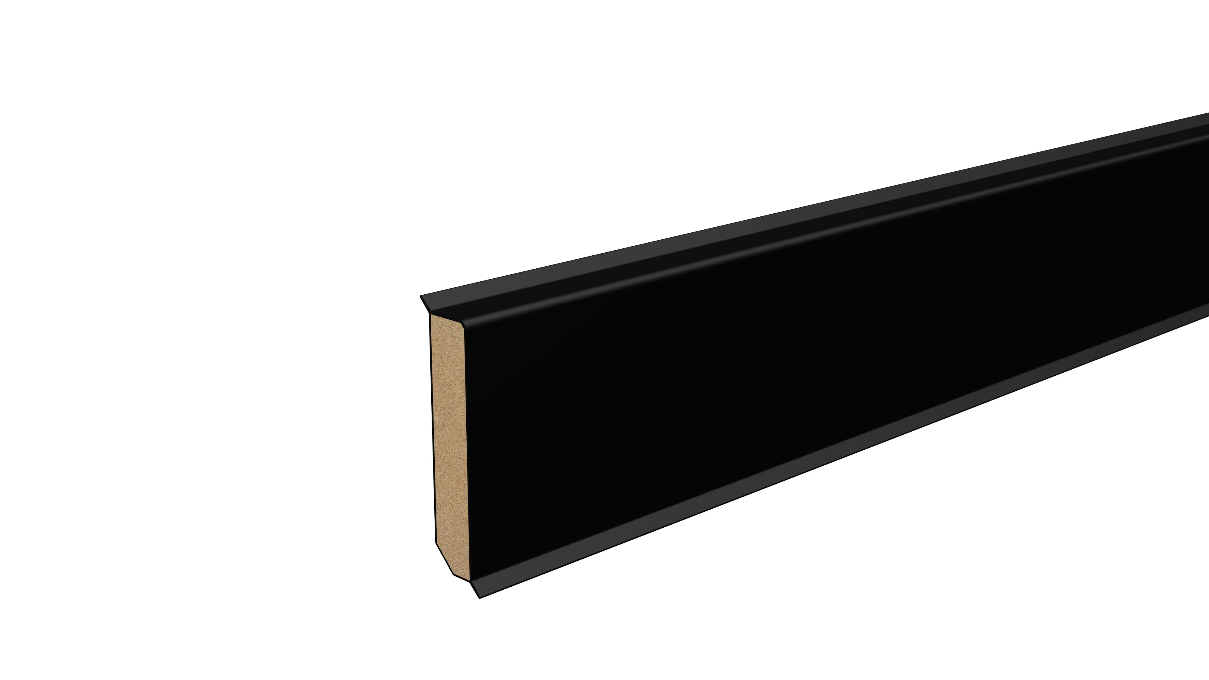 Neuhofer Fußleiste MDF 240 cm x 60 x 13 mm schwarz