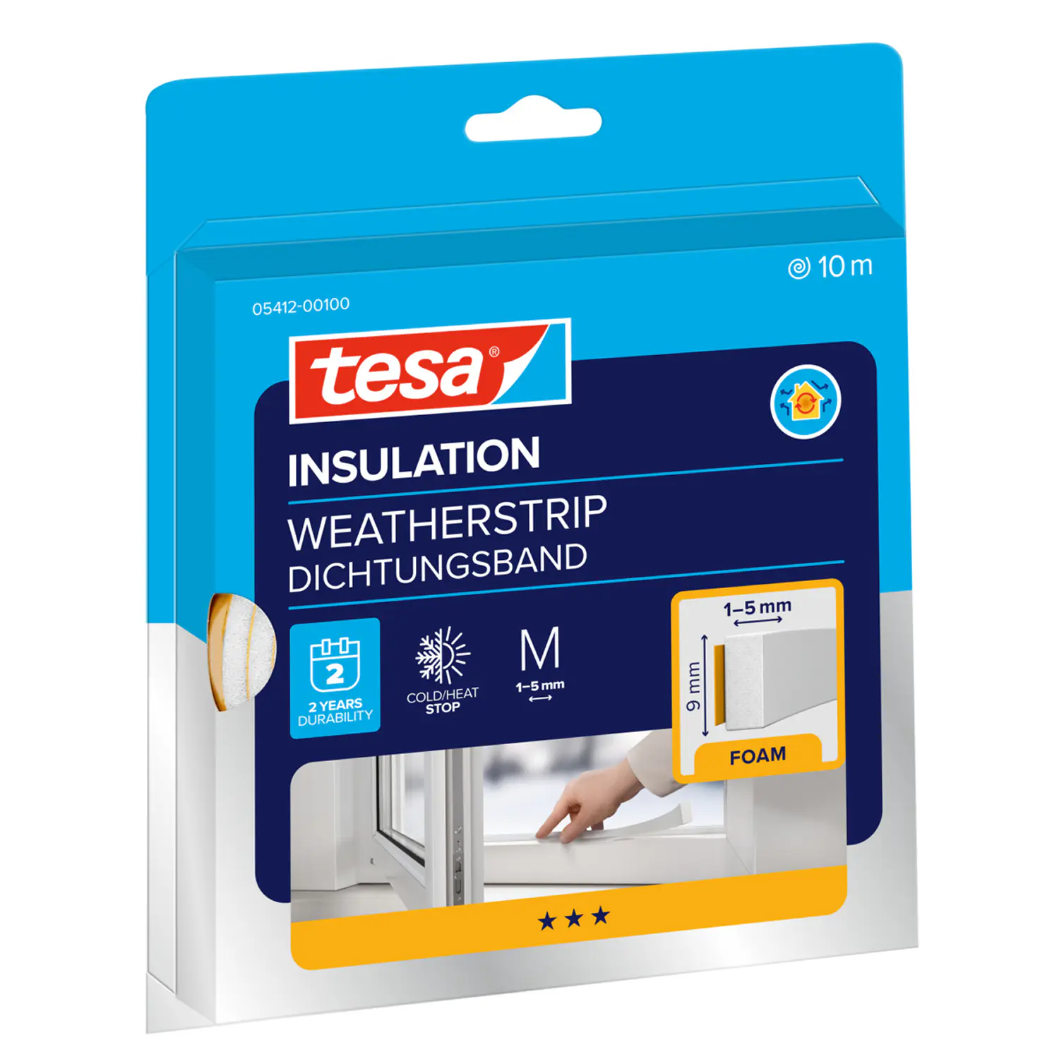 tesa Insulation Schaumstoff-Dichtung Universal 10 m, weiß