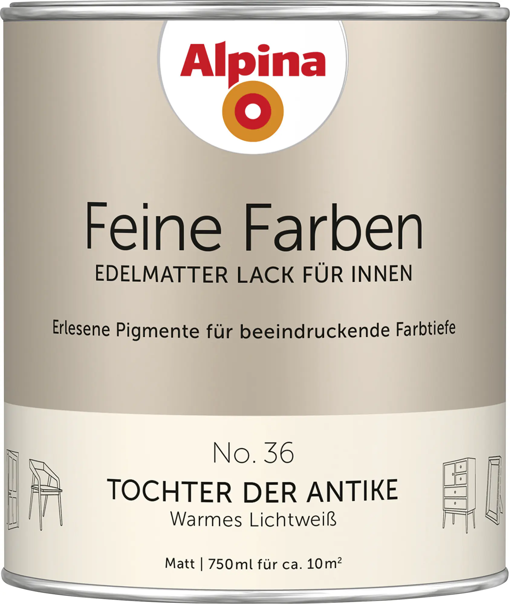 Alpina Feine Farben Lack No. 36 Tochter der Antike - lichtweiß 750 ml