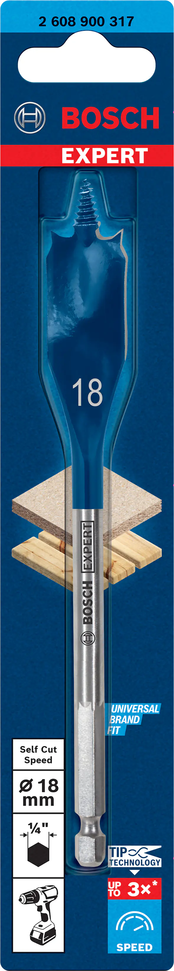 Bosch Expert Self Cut Speed Flachfräsbohrer 18 x 152 mm