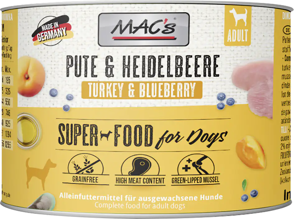 Macs Dog Hundenassfutter Adult getreidefrei 200 g Pute