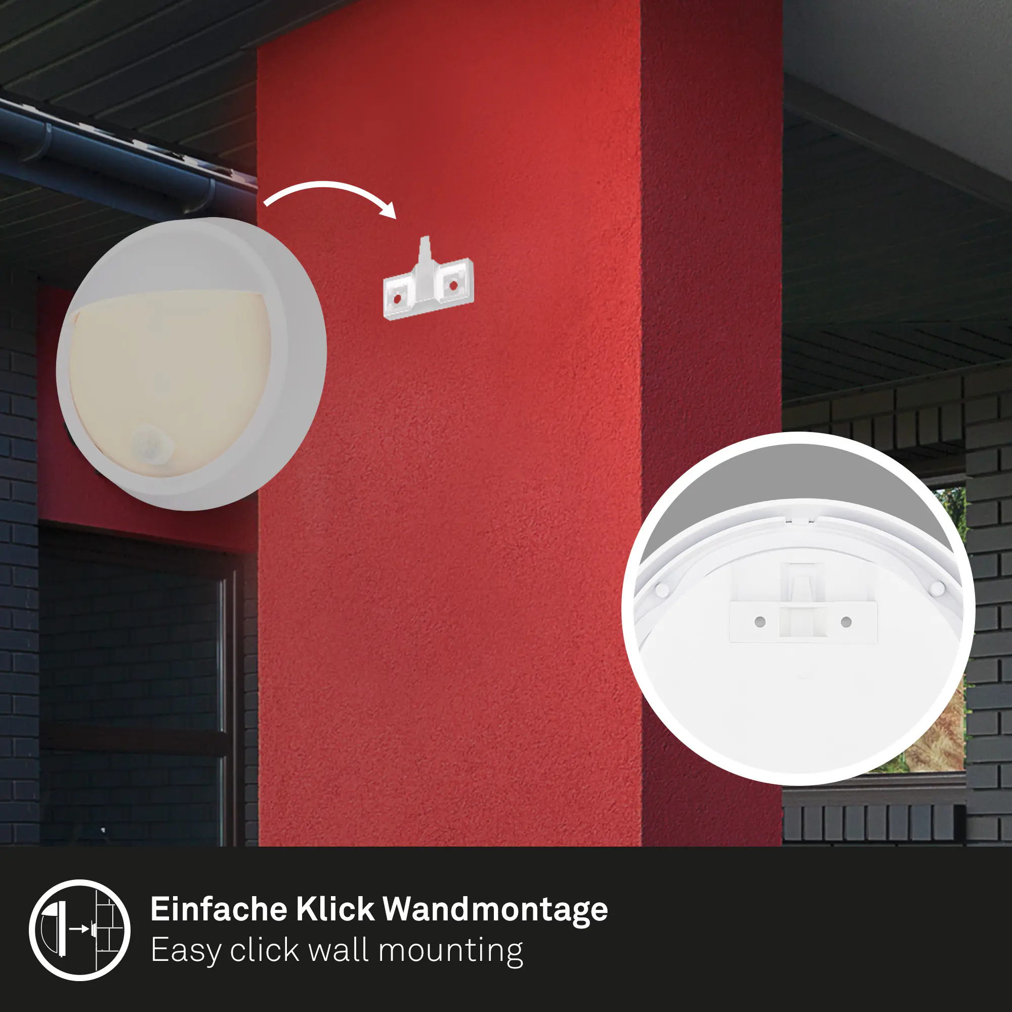 Briloner LED Außenwandleuchte Puni Akku 4W weiß Bewegungssensor warmweiß