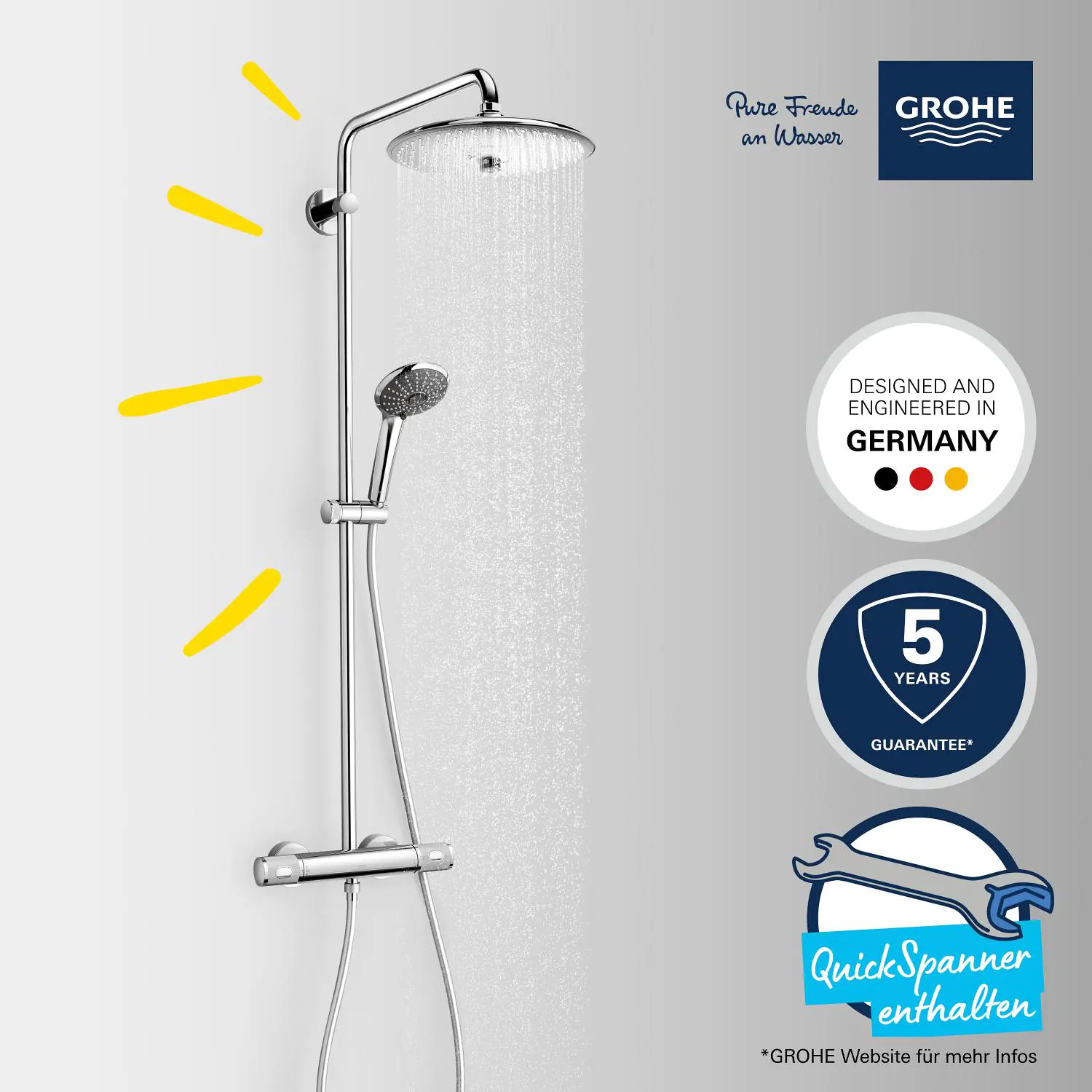 Grohe Duschsystem mit Thermostat Quickfix Vitalio Joy 260 chrom
