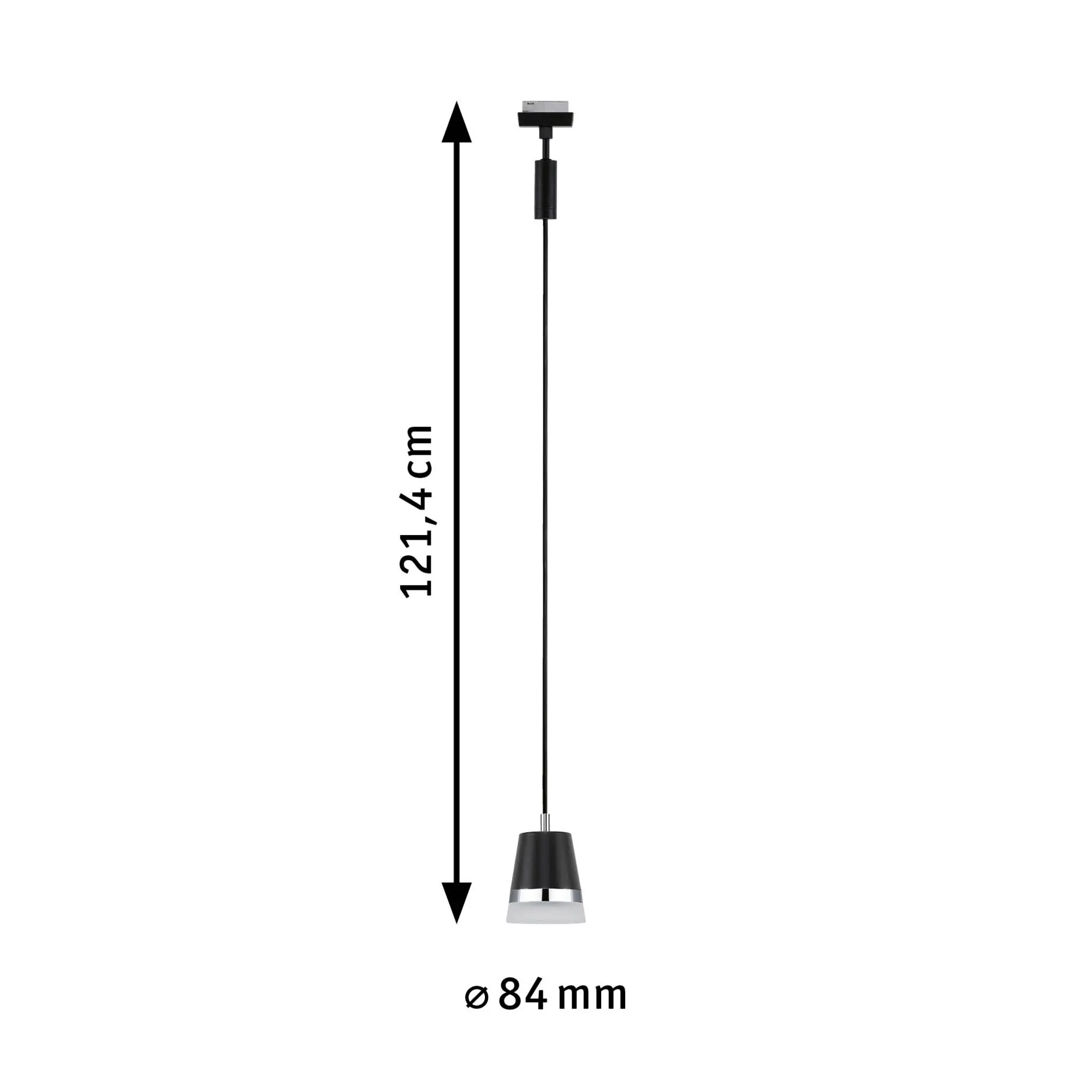 Paulmann URail Pendelleuchte Cone schwarz matt 8,4 x 121,4 cm GU10