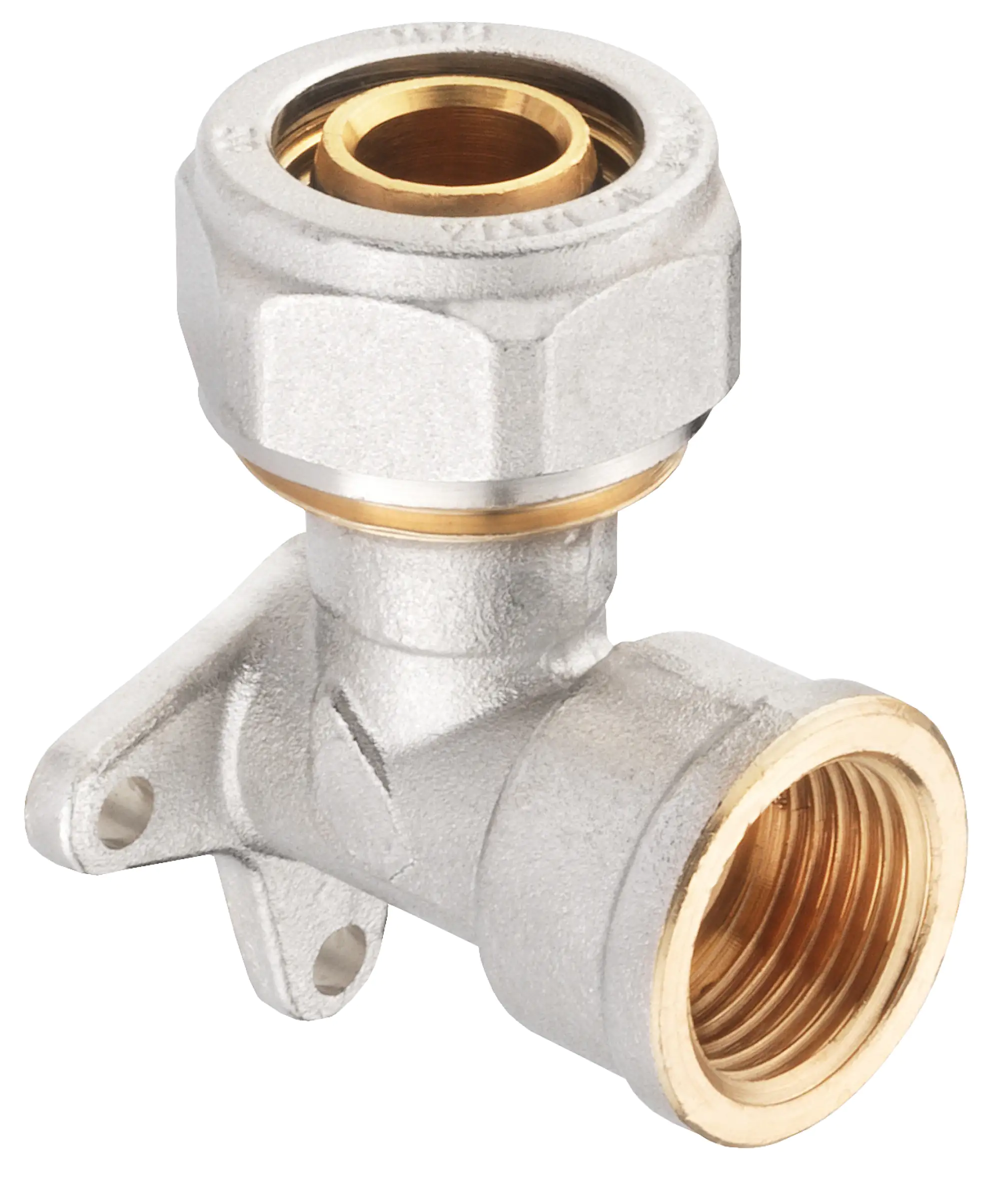 Cornat Schraub-Wandscheibe 90° komplett ø 20 mm 3/4" IG Messing vernickelt