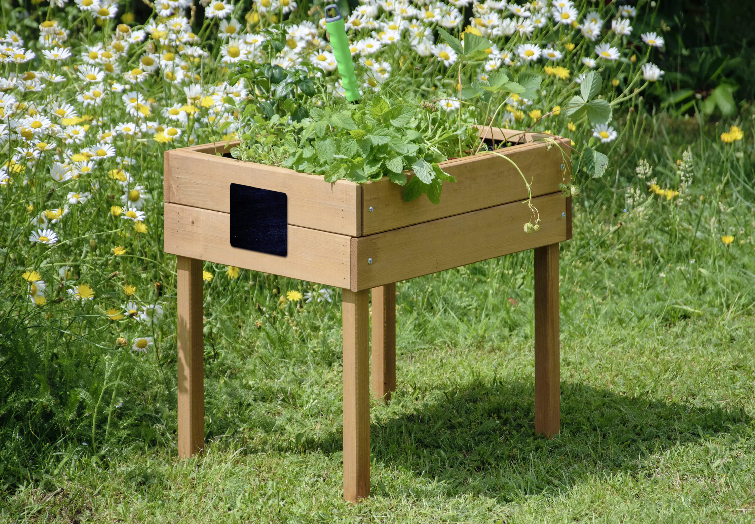 Dobar Kinder-Hochbeet mit Kreidetafel braun 50 x 40 x 45 cm