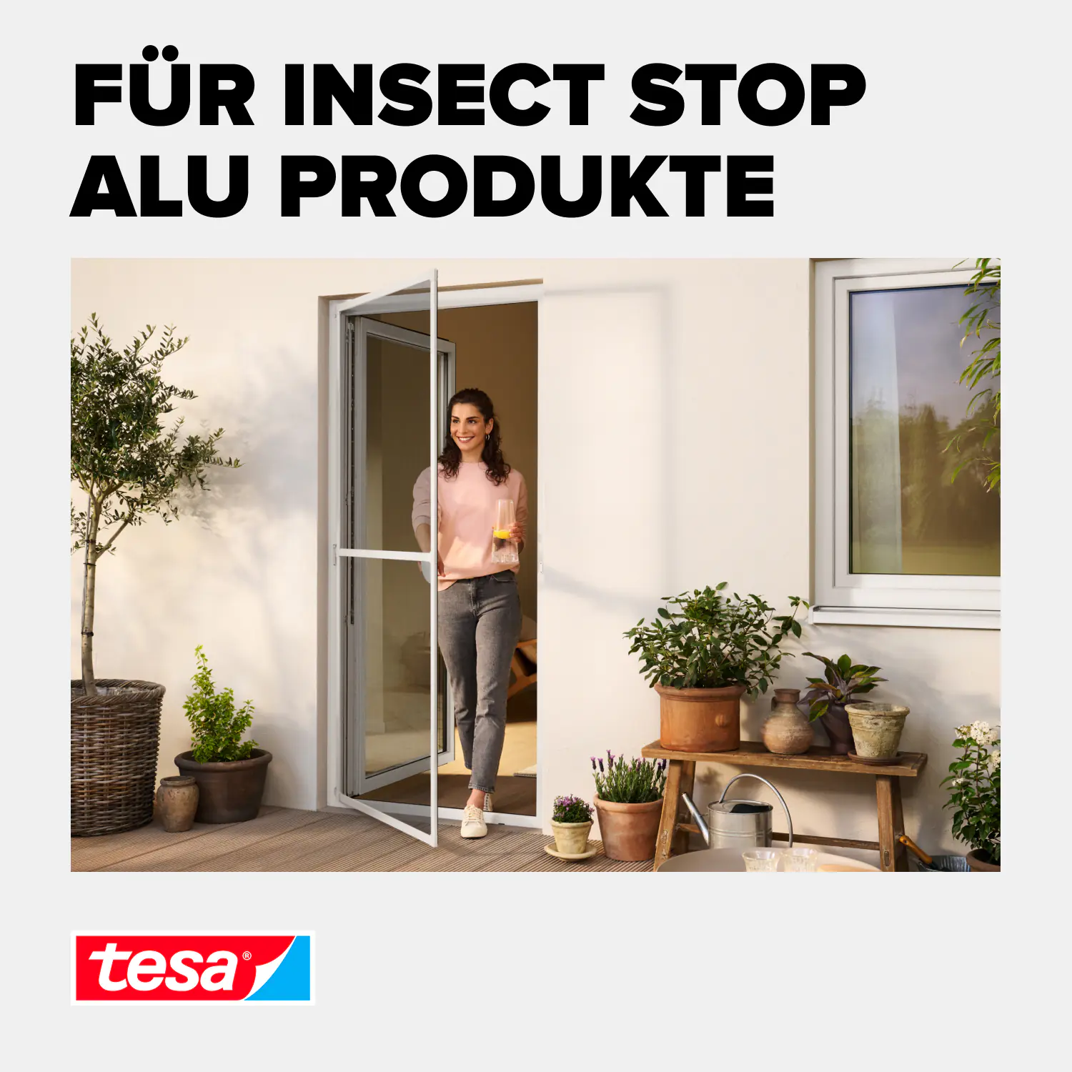 tesa Insektenschutz-Gitter COMFORT Ersatzrolle 120 x 250 cm grau
