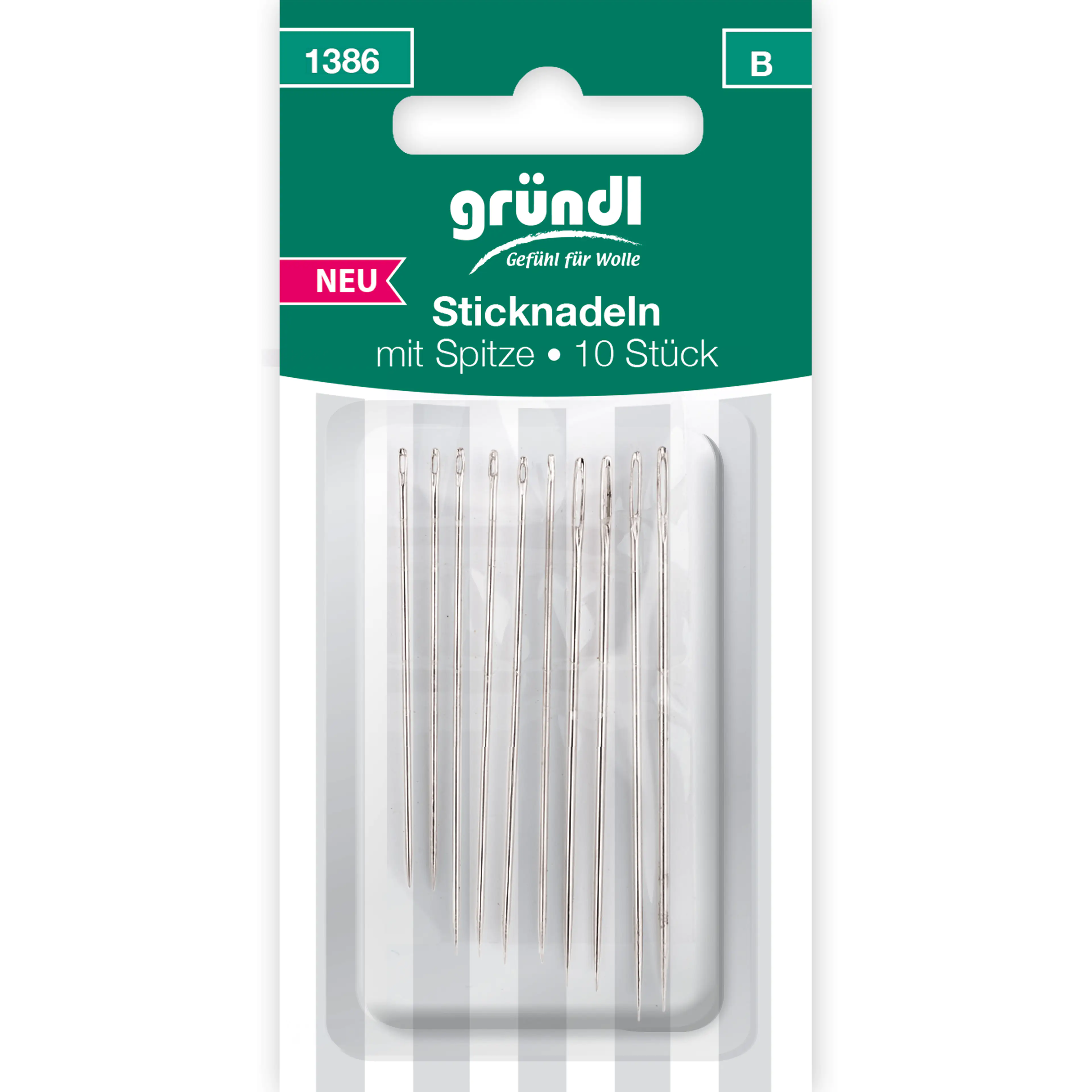 Gründl Sticknadeln mit Spitze 10 Stück