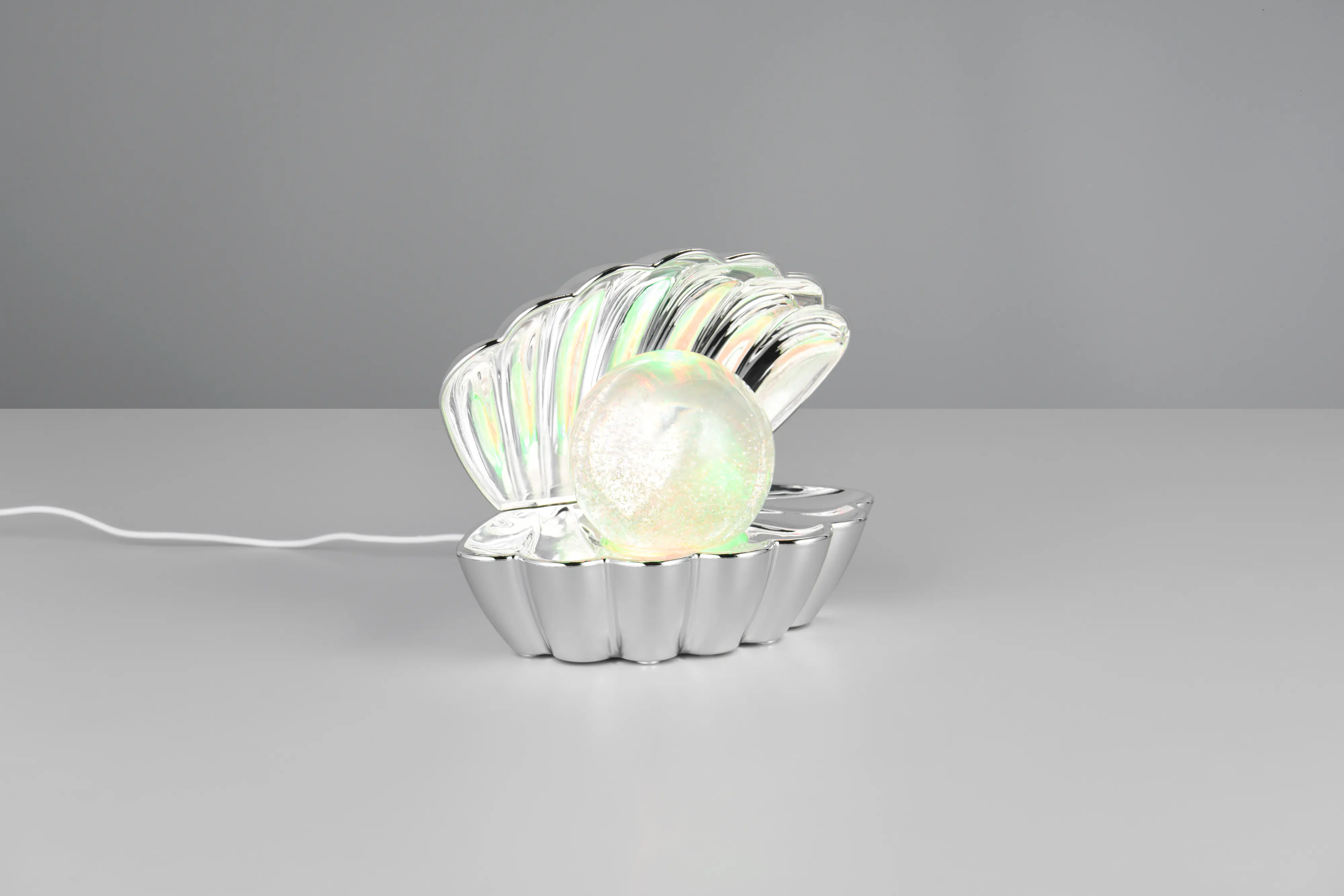 Reality LED Tischleuchte Shelly mit Glitzerkugel 18 x 15 cm RGB chrom 
