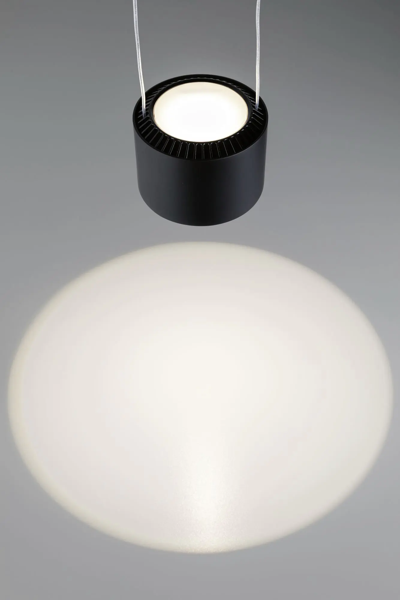 Paulmann URail LED Pendel Aldan schwarz-matt Ø 9,8 cm warmweiß, dimmbar