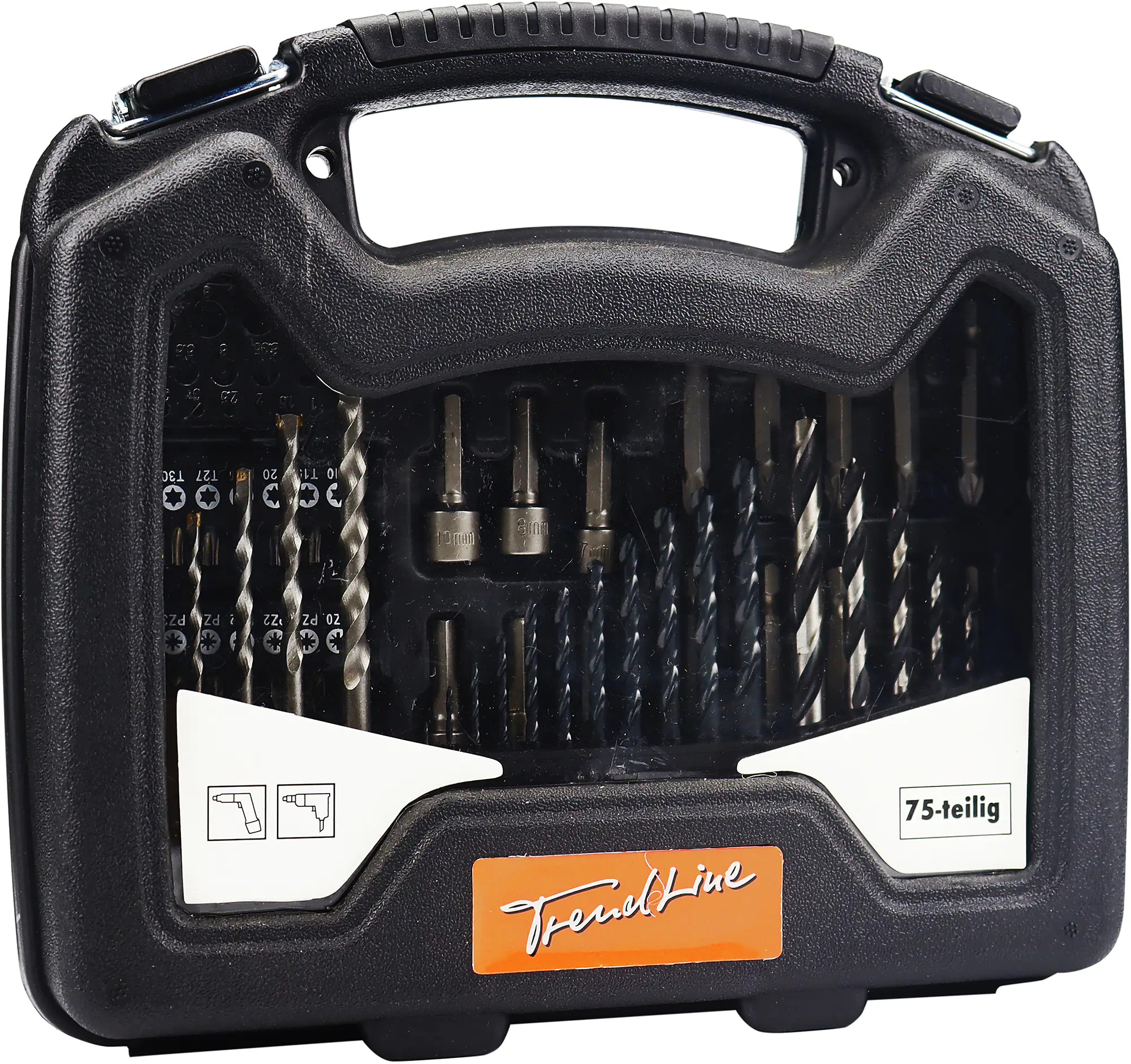 TrendLine Bohrer-Bit-Set im Kunststoffkoffer 75-teilig