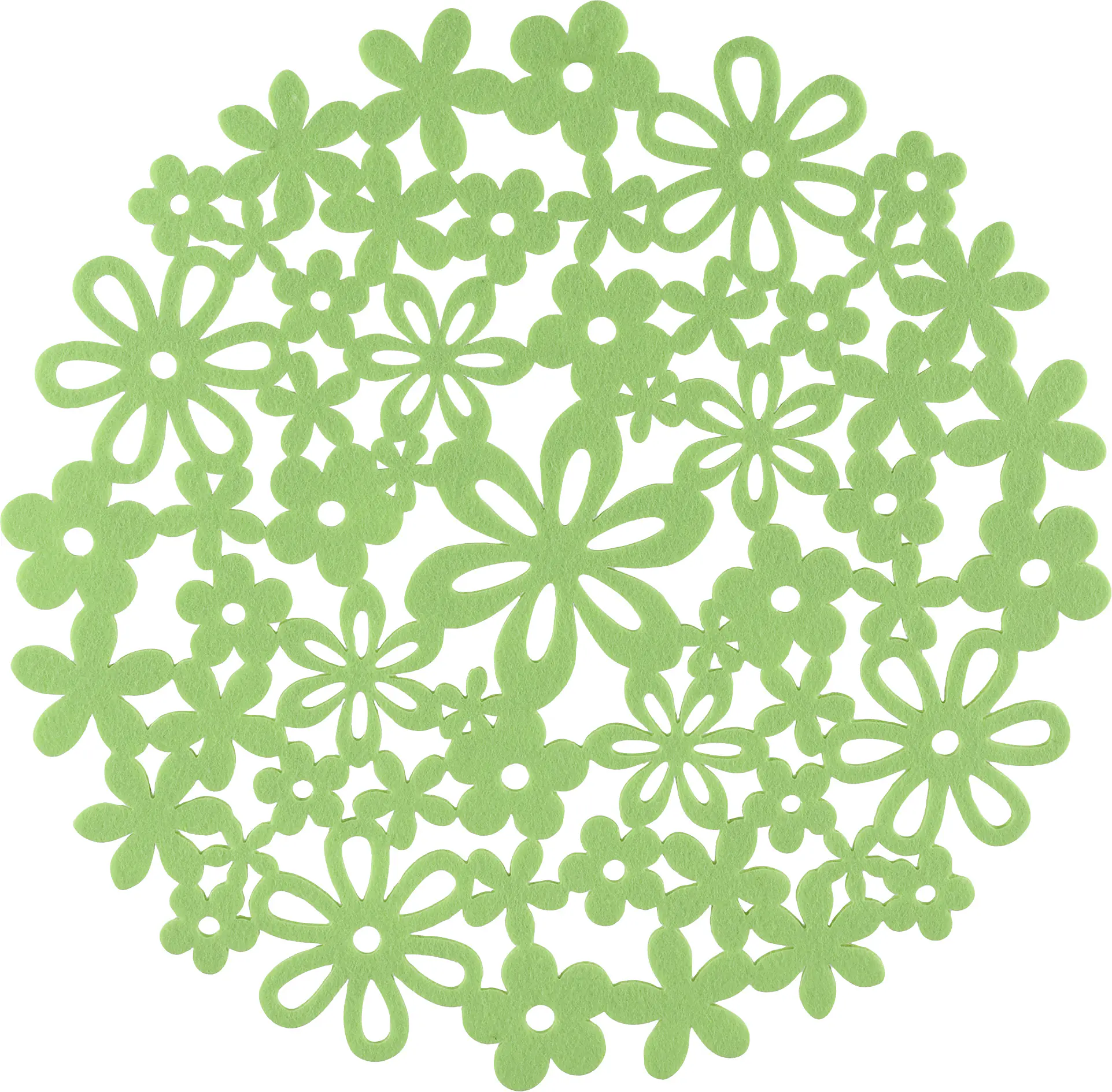 Platzset Ostern Blumenmuster Filz Ø 33 cm hellgrün 