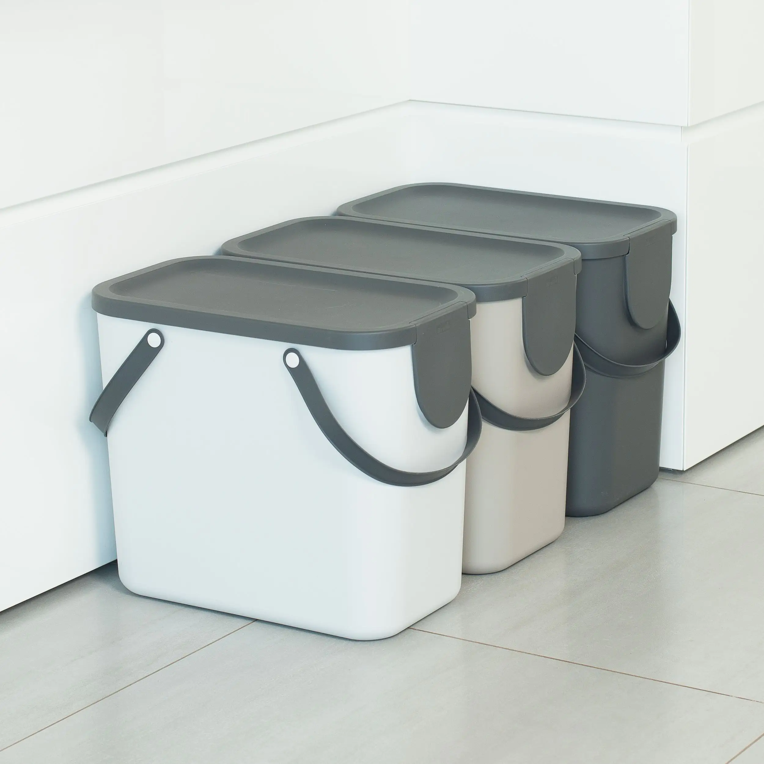 Rotho Mülltrennungssystem Albula 25 L anthrazit Recyclingbehälter