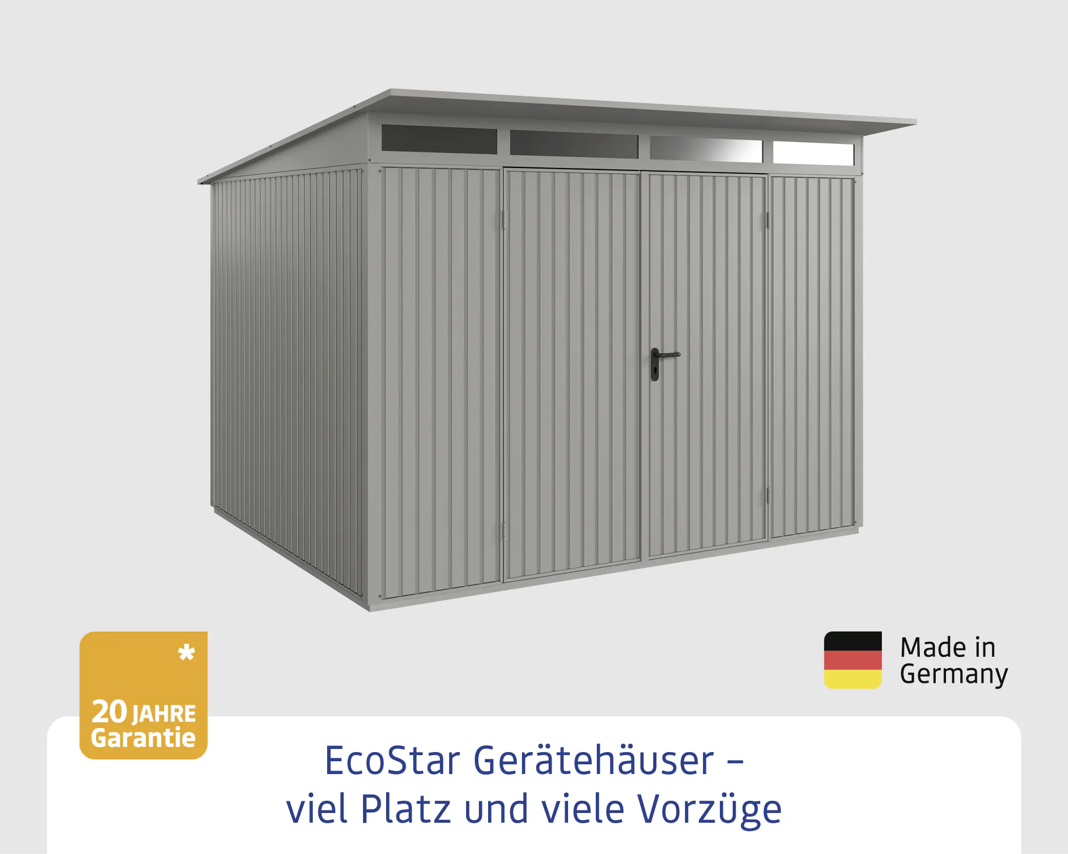 EcoStar Gerätehaus Trend-P Typ 3 graualuminium 312,7 x 283,4 x 232,3 cm