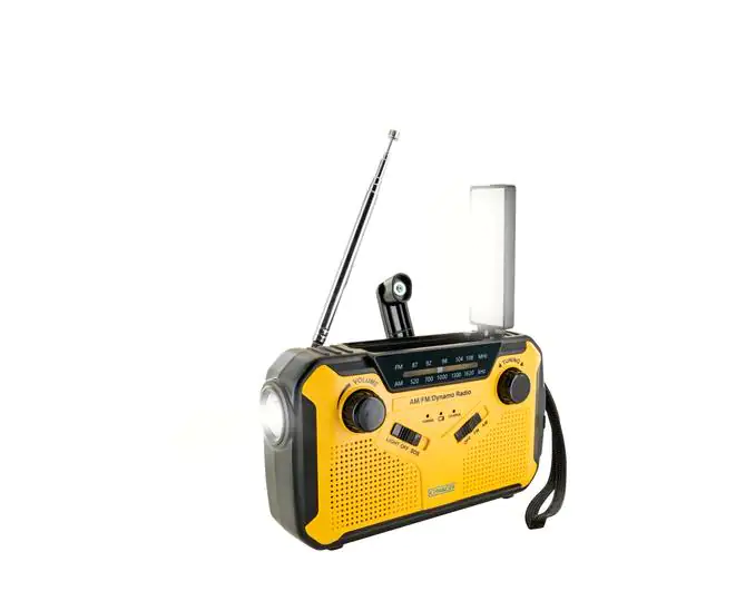 Schwaiger Solar-Kurbelradio mit LED Leuchte FM/AM Radio, mit Notfallsirene und Taschenlampenfunktion