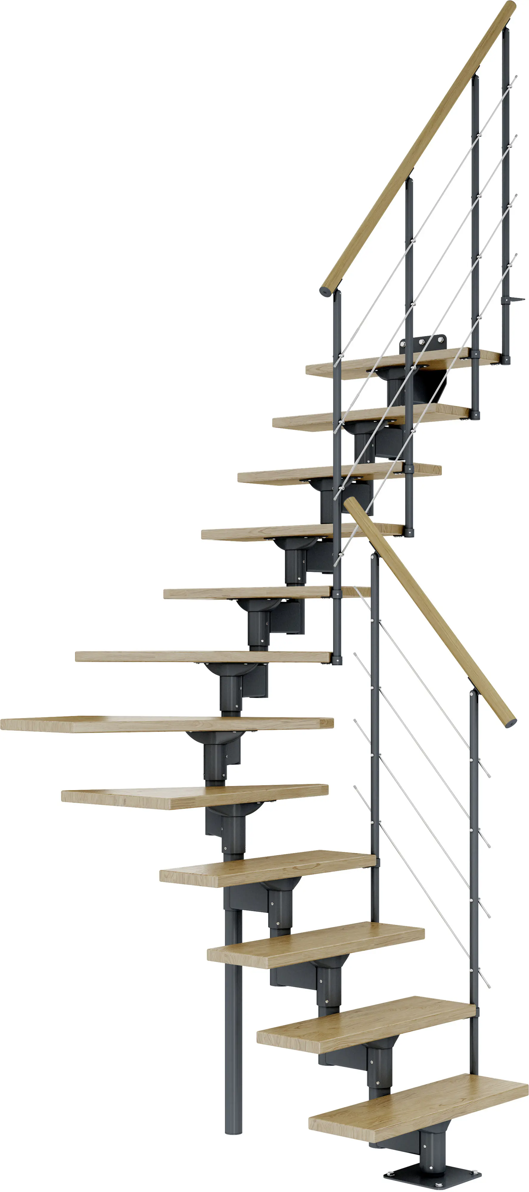 Dolle Mittelholmtreppe Boston 1/4gew. Anthrazit 11 Stufen Eiche