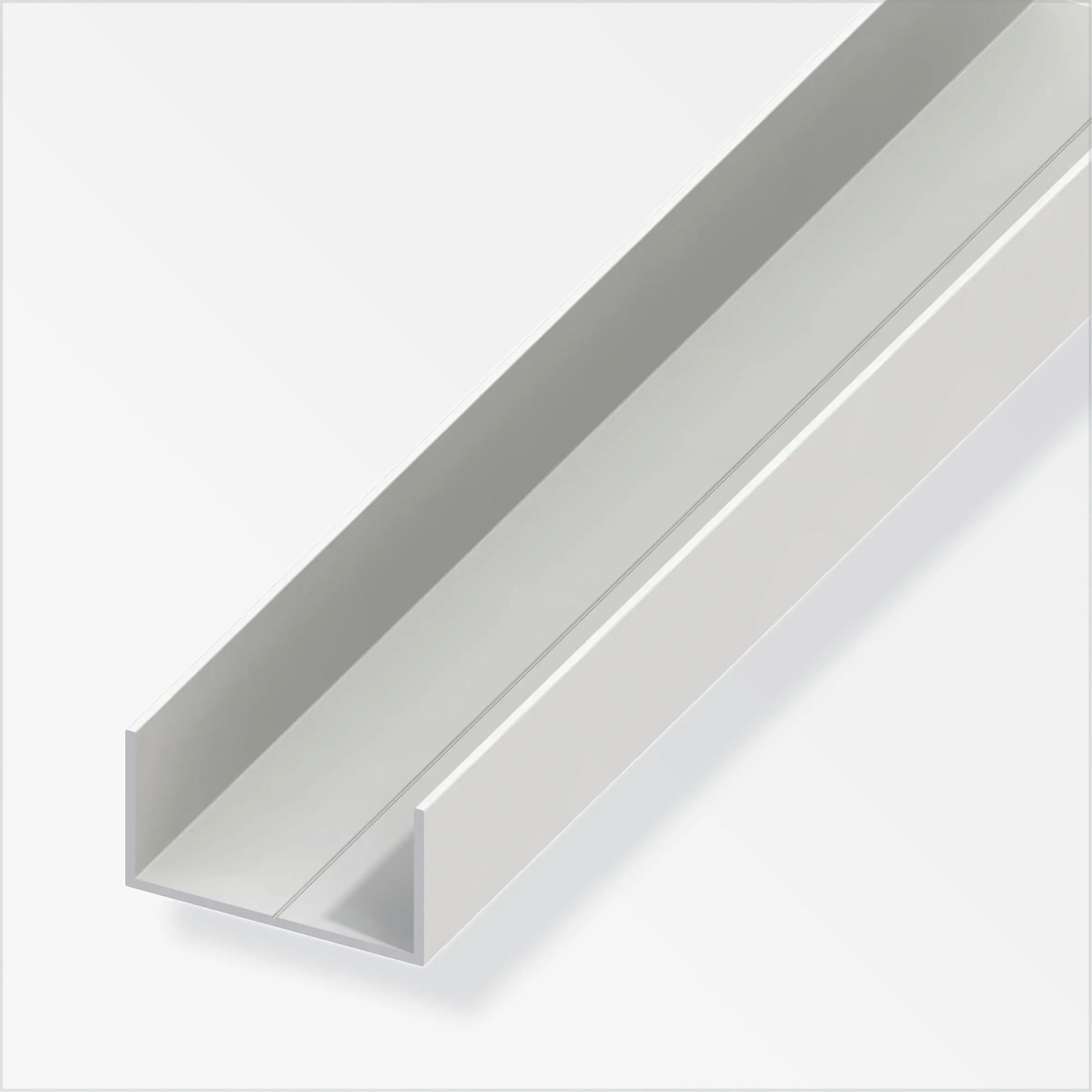 alfer Rechteck-U 2.5 m, 15.5 x 27.5 x 1.5 mm PVC (Kunststoff) glatt weiss