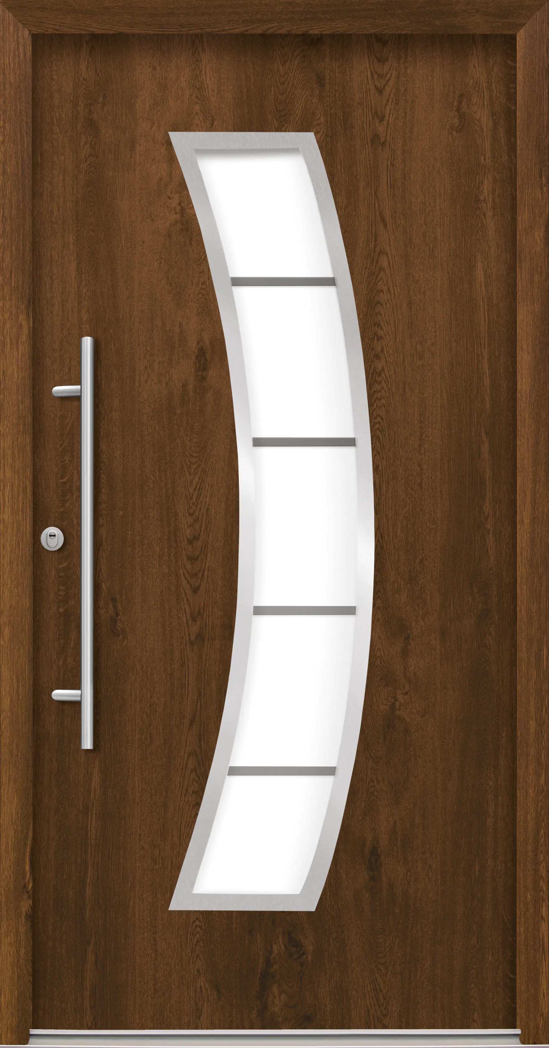 Splendoor Haustür Passivedoor Premium P14 RC2 Nussbaum DIN Links 100 x 210 cm