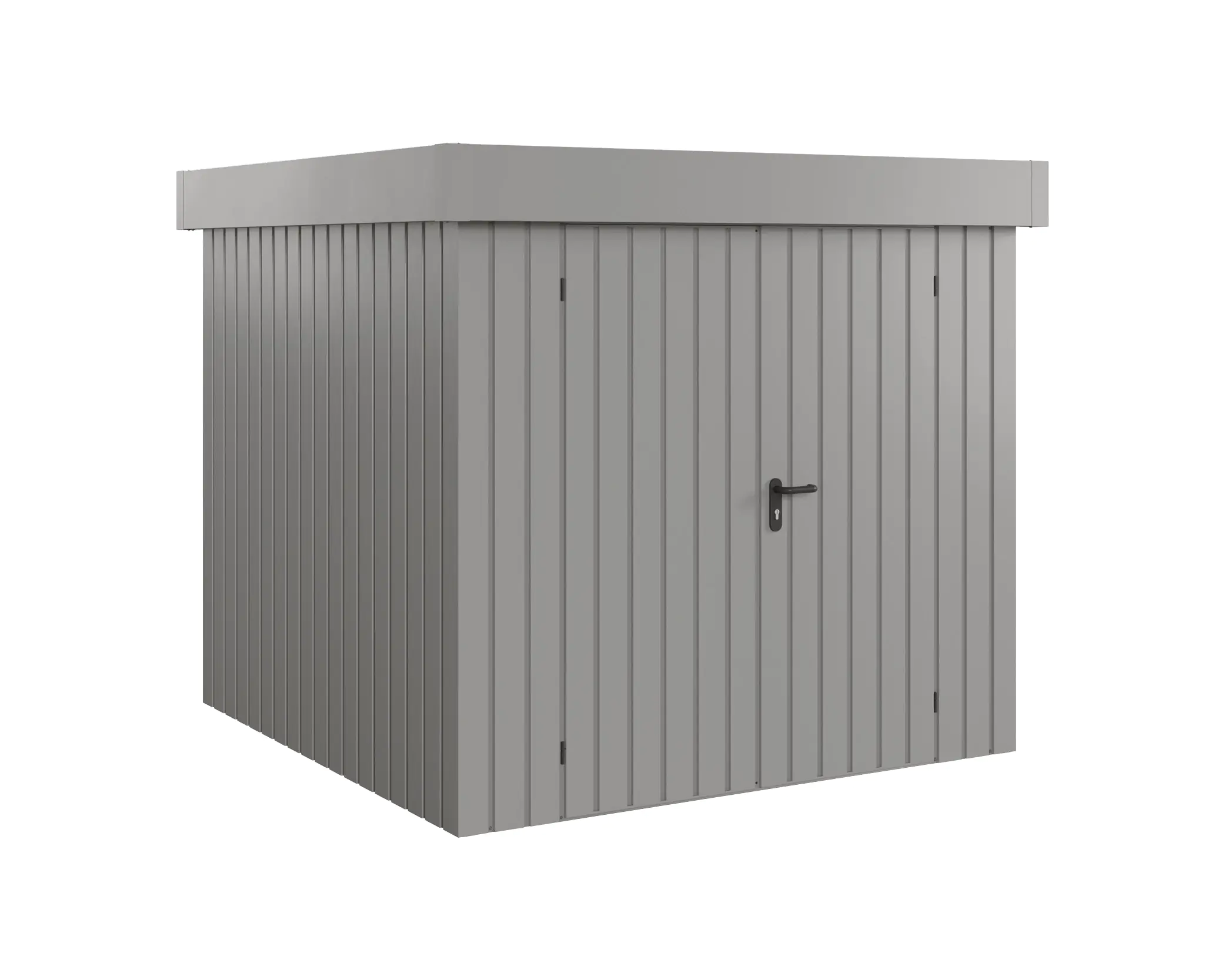 EcoStar Metallgerätehaus Euroline EFD5 aluminiumgrau 214 x 214 cm 2-flg.