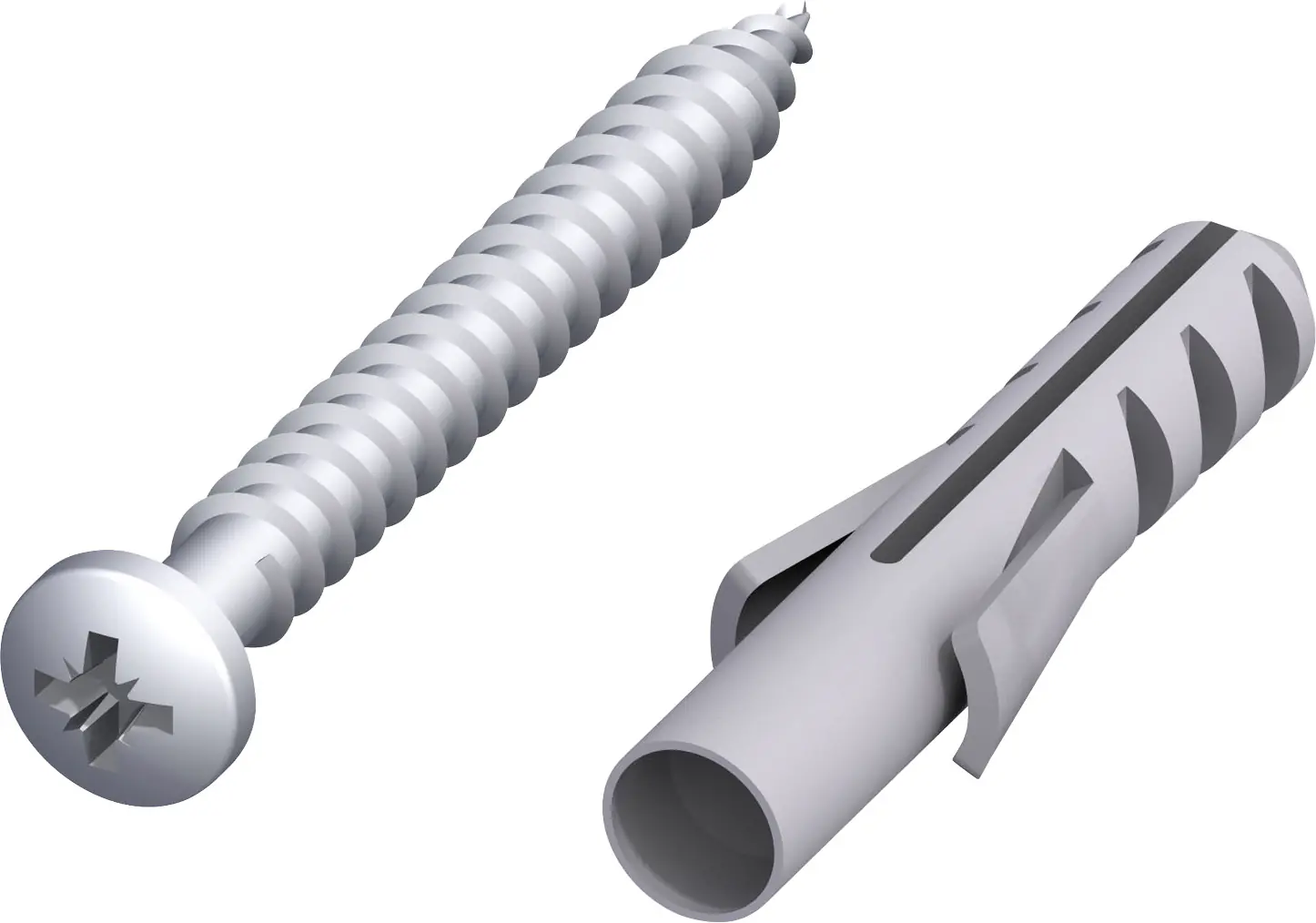alfer Schrauben und Dübel 4 x 45 mm - 8 Stück verzinkt