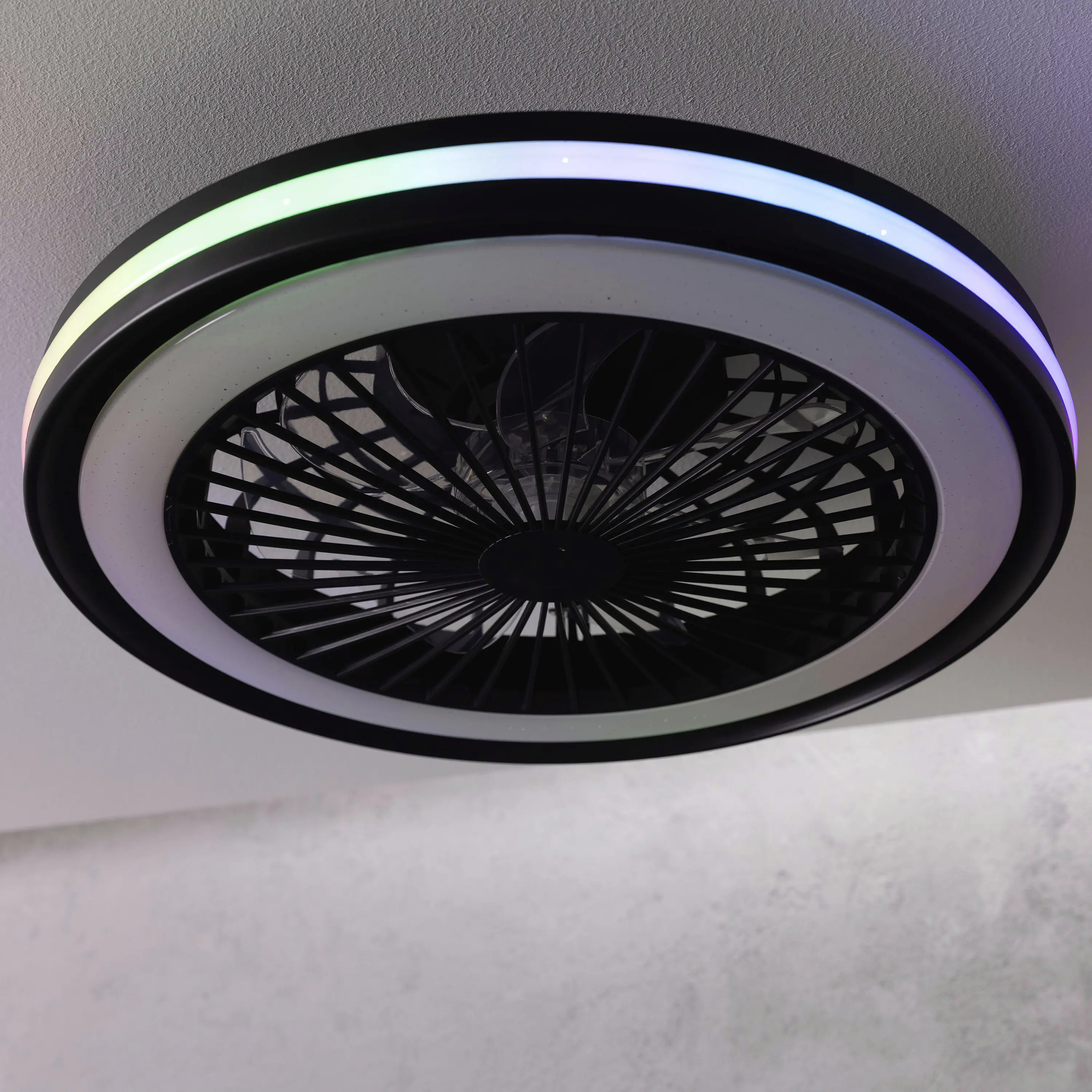 Brilliant LED Deckenventilator Palmero Ø 46,5 cm 40 W schwarz