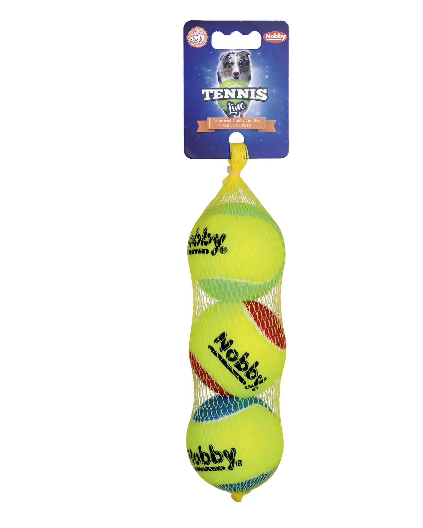 Nobby Tennisball sortiert 6,5 cm 3er Netz Größe M