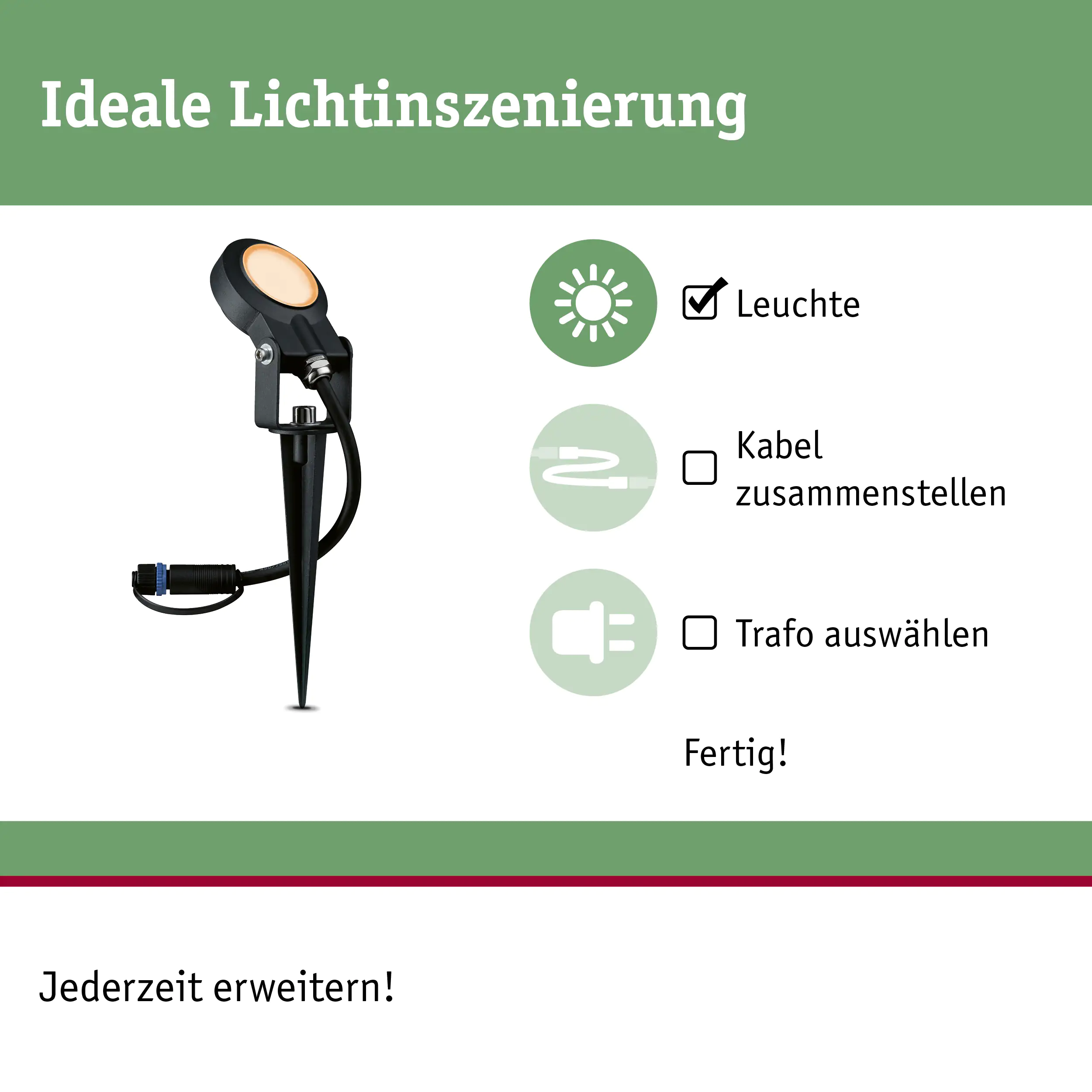 Paulmann Plug & Shine LED Spot Sting insect-friendly anthrazit 29 x 5,2 cm