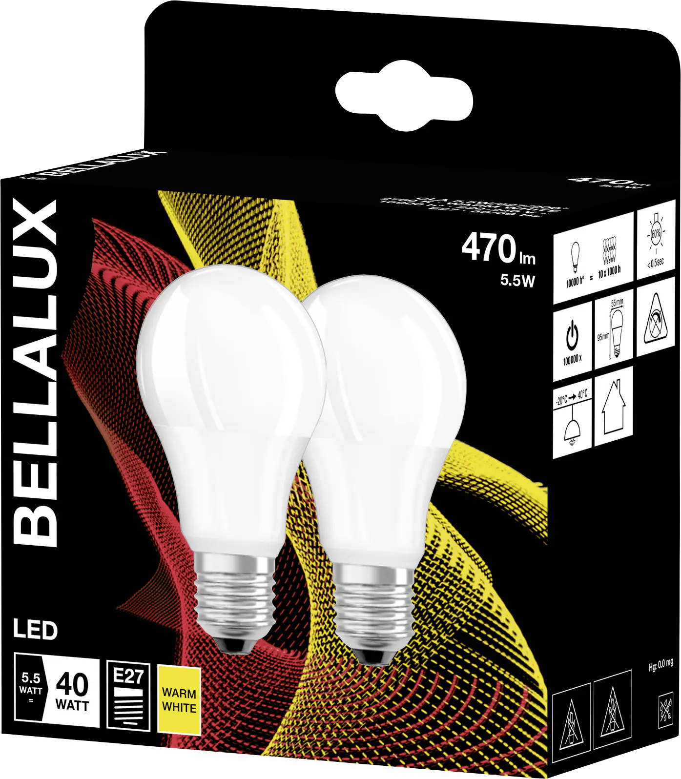 Bellalux LED Leuchtmittel Classic A40 E27 4,9 W warmweiß, weiß matt